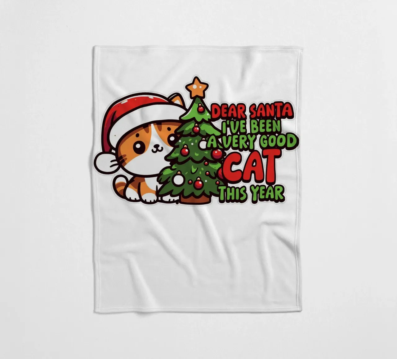 Dear Santa, I've been a very good cat this year. coperta in pile da edsonramosart