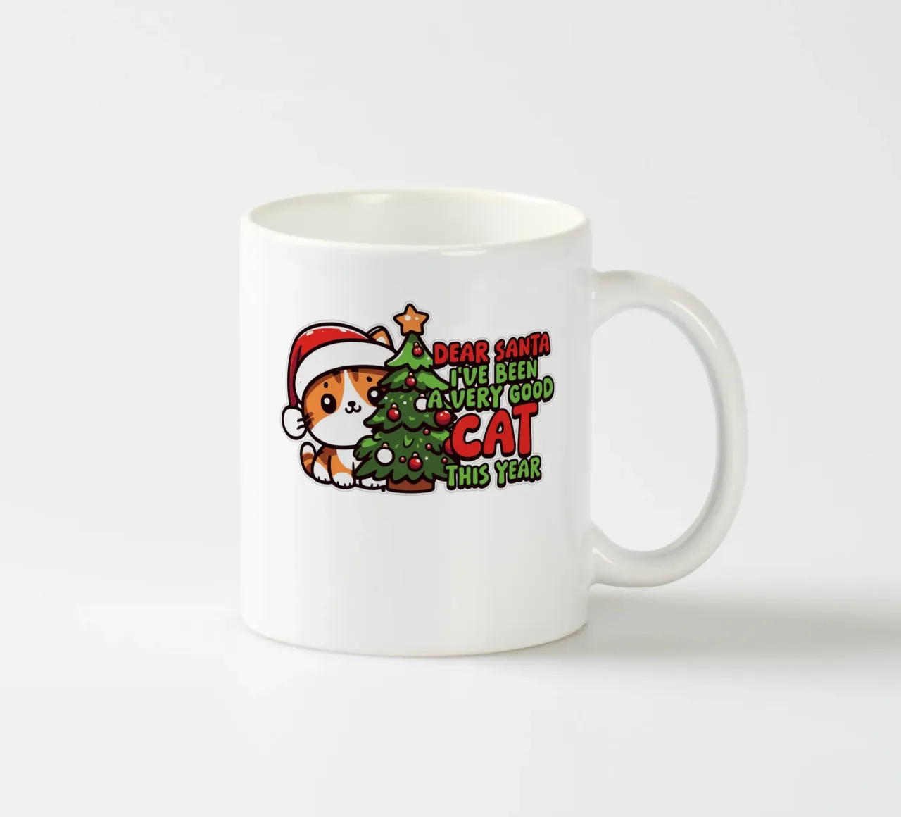 Dear Santa, I've been a very good cat this year. tazza in ceramica da edsonramosart