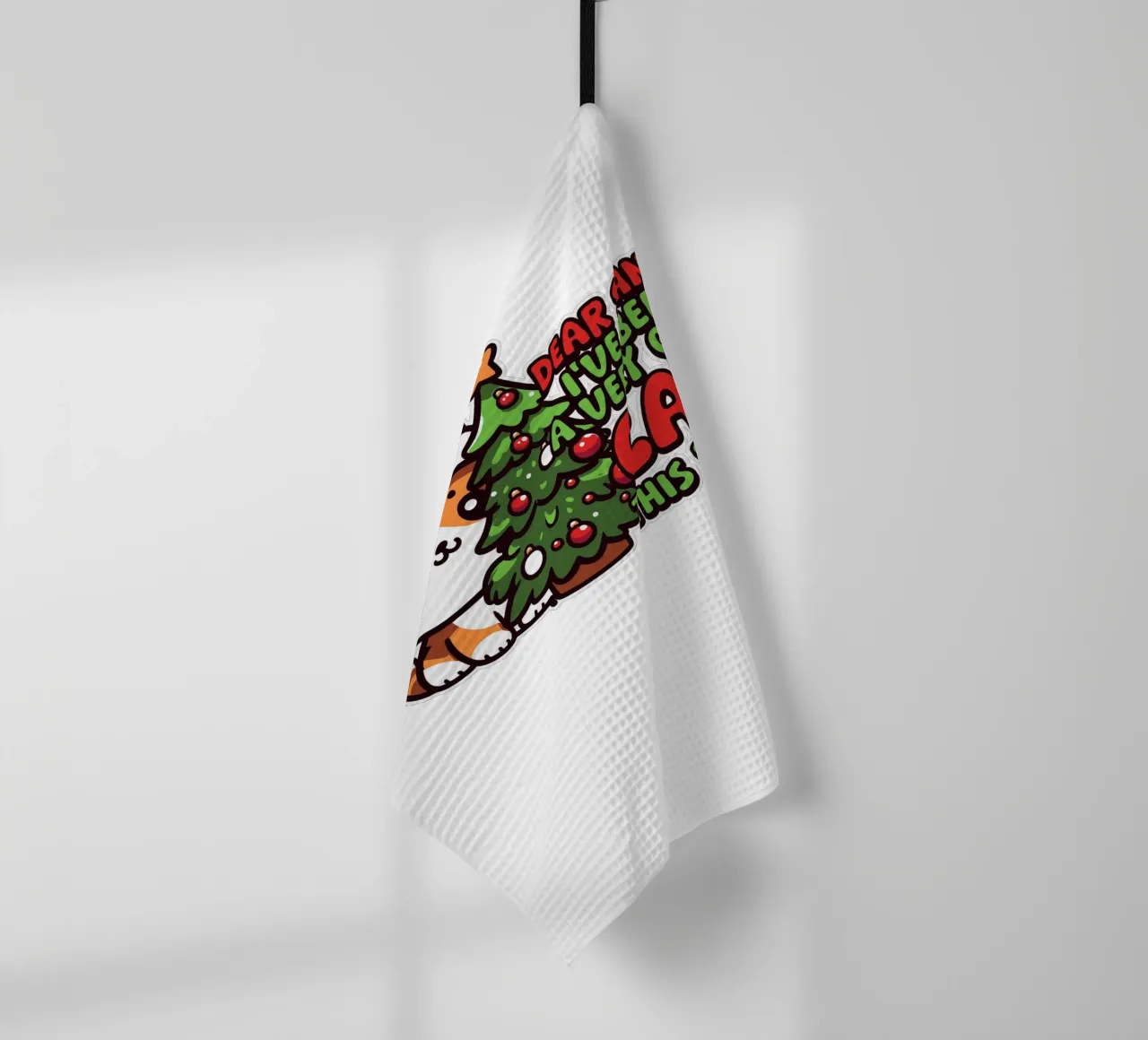 Dear Santa, I've been a very good cat this year. canovaccio da cucina da edsonramosart