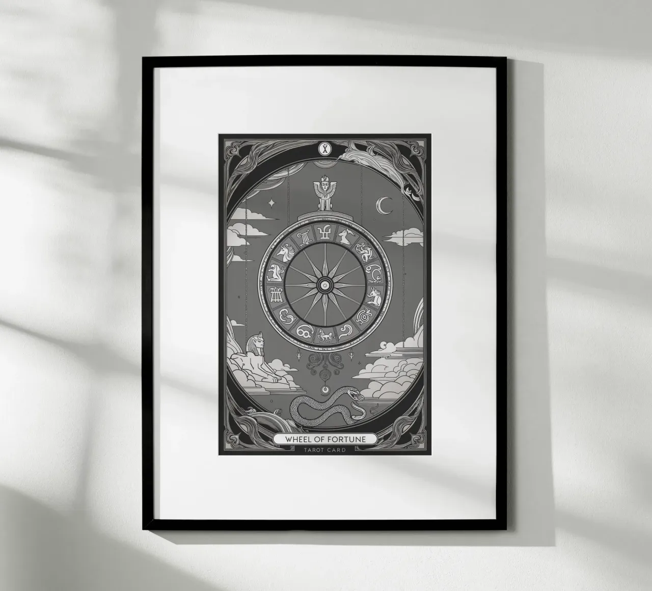 Das Glücksrad - Zyklen und Schicksal Poster mit Aluminium Rahmen von Mystique & Muse
