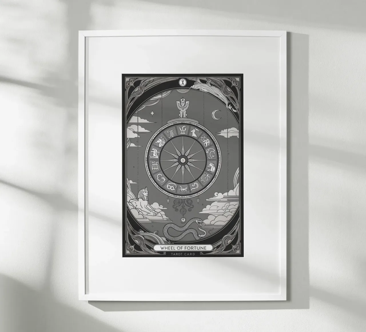 Das Glücksrad - Zyklen und Schicksal Poster mit Aluminium Rahmen von Mystique & Muse