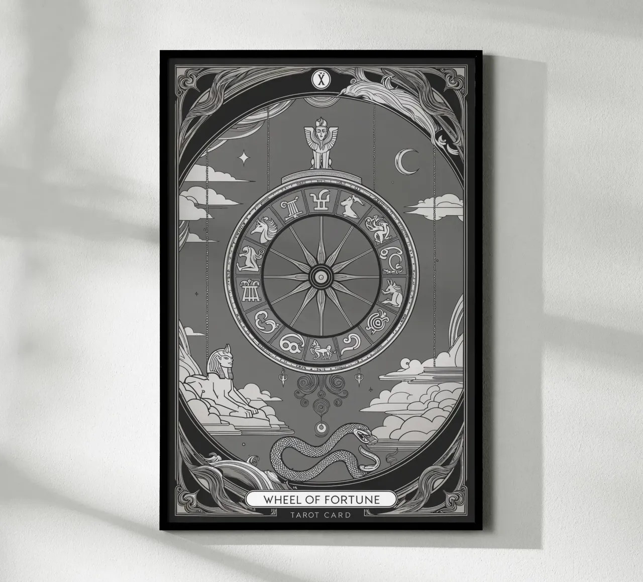 Das Glücksrad - Zyklen und Schicksal Poster mit Aluminium Rahmen von Mystique & Muse