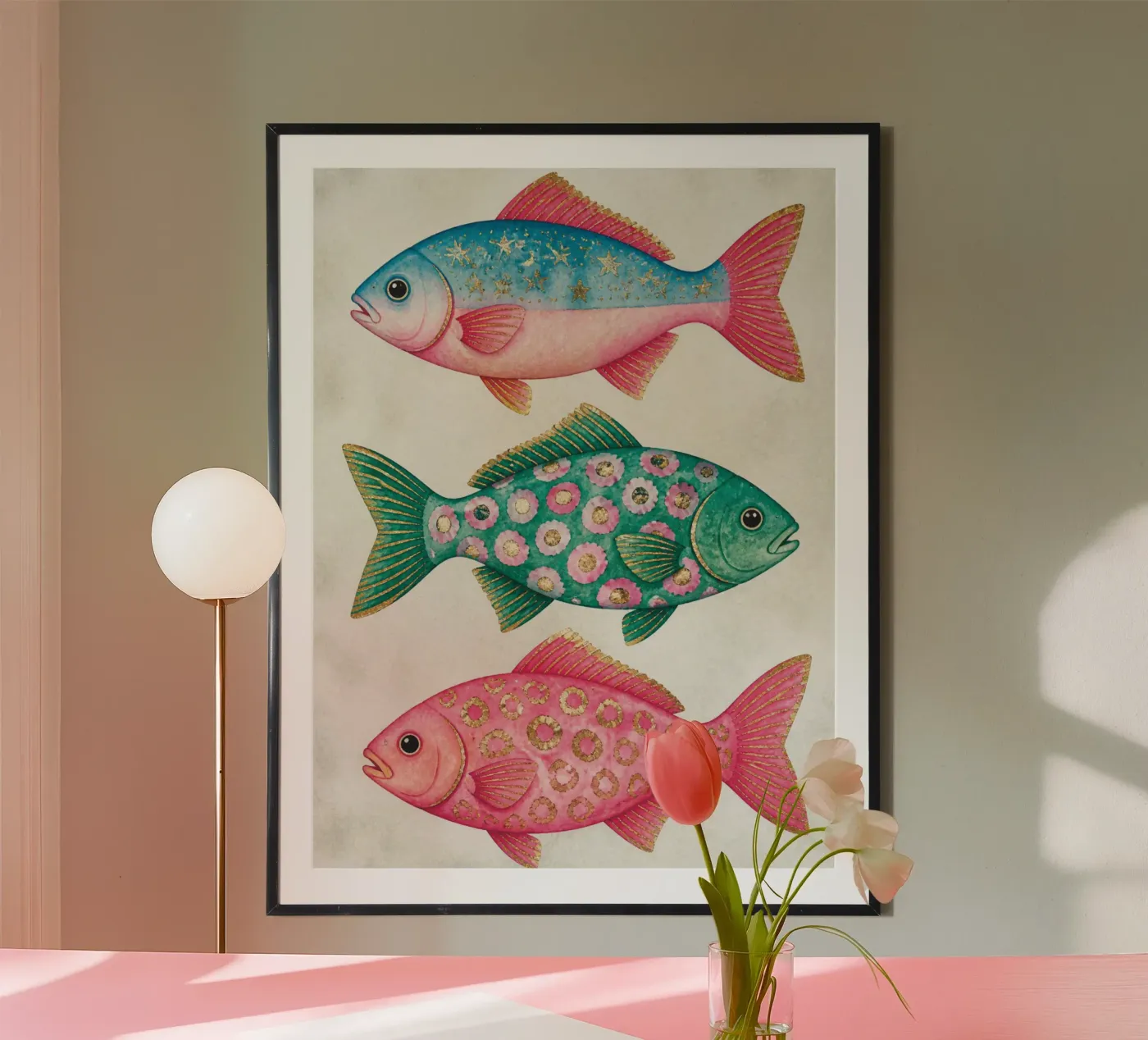 three fish poster by Vanessa Freud
