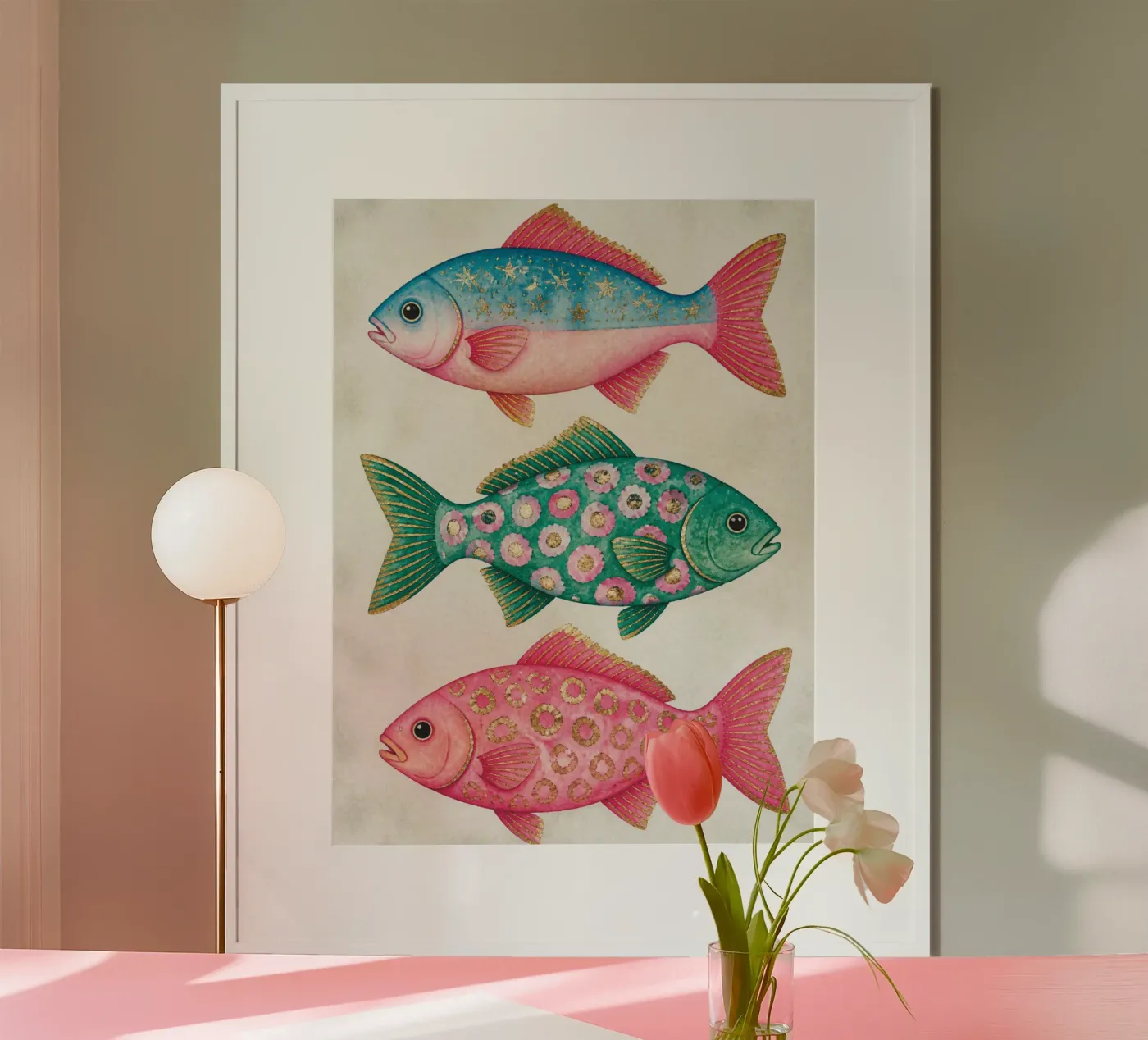three fish poster by Vanessa Freud