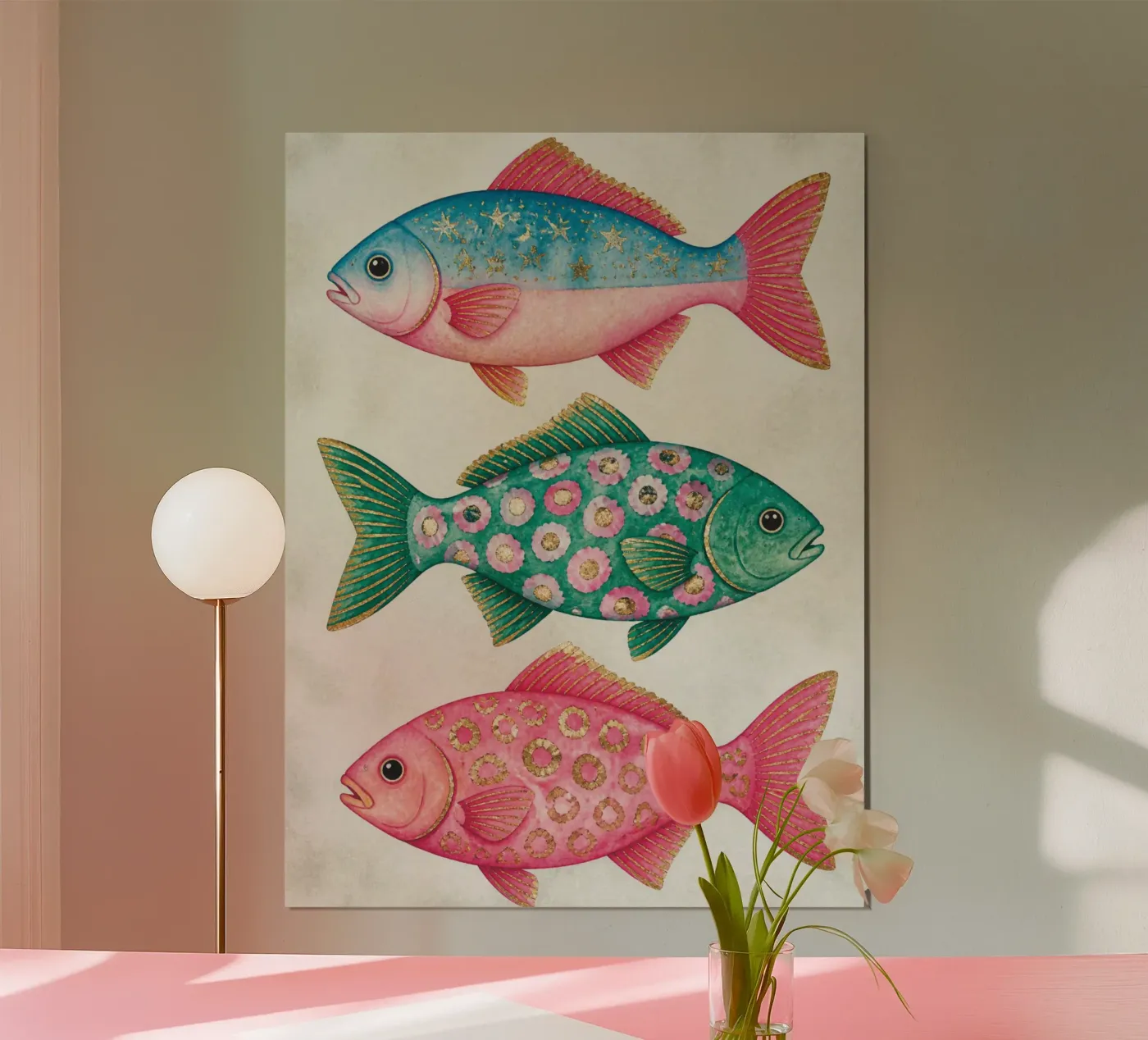 three fish poster by Vanessa Freud