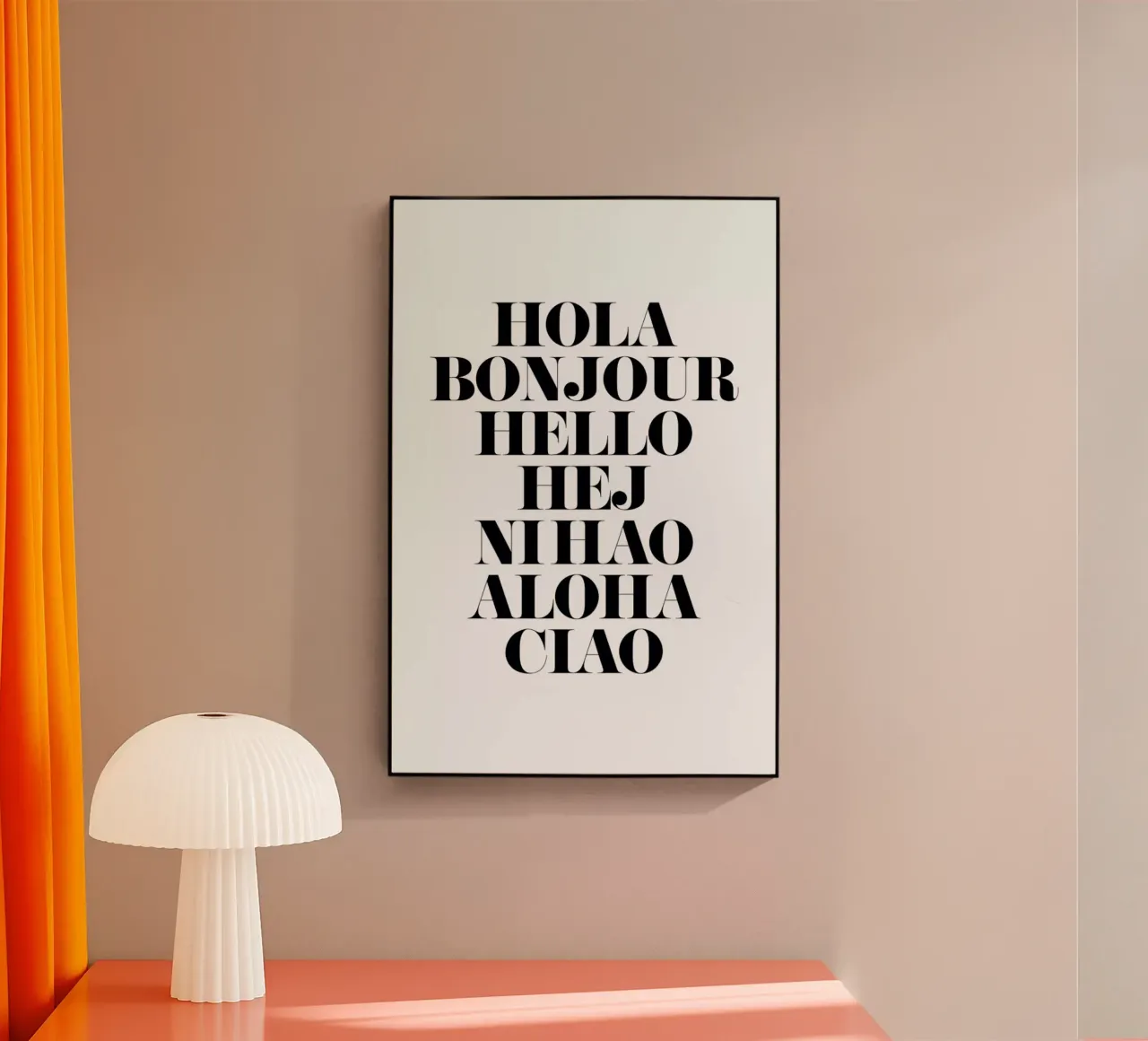 Hellos Acryl-Glas von Mottos by Sinan Saydik