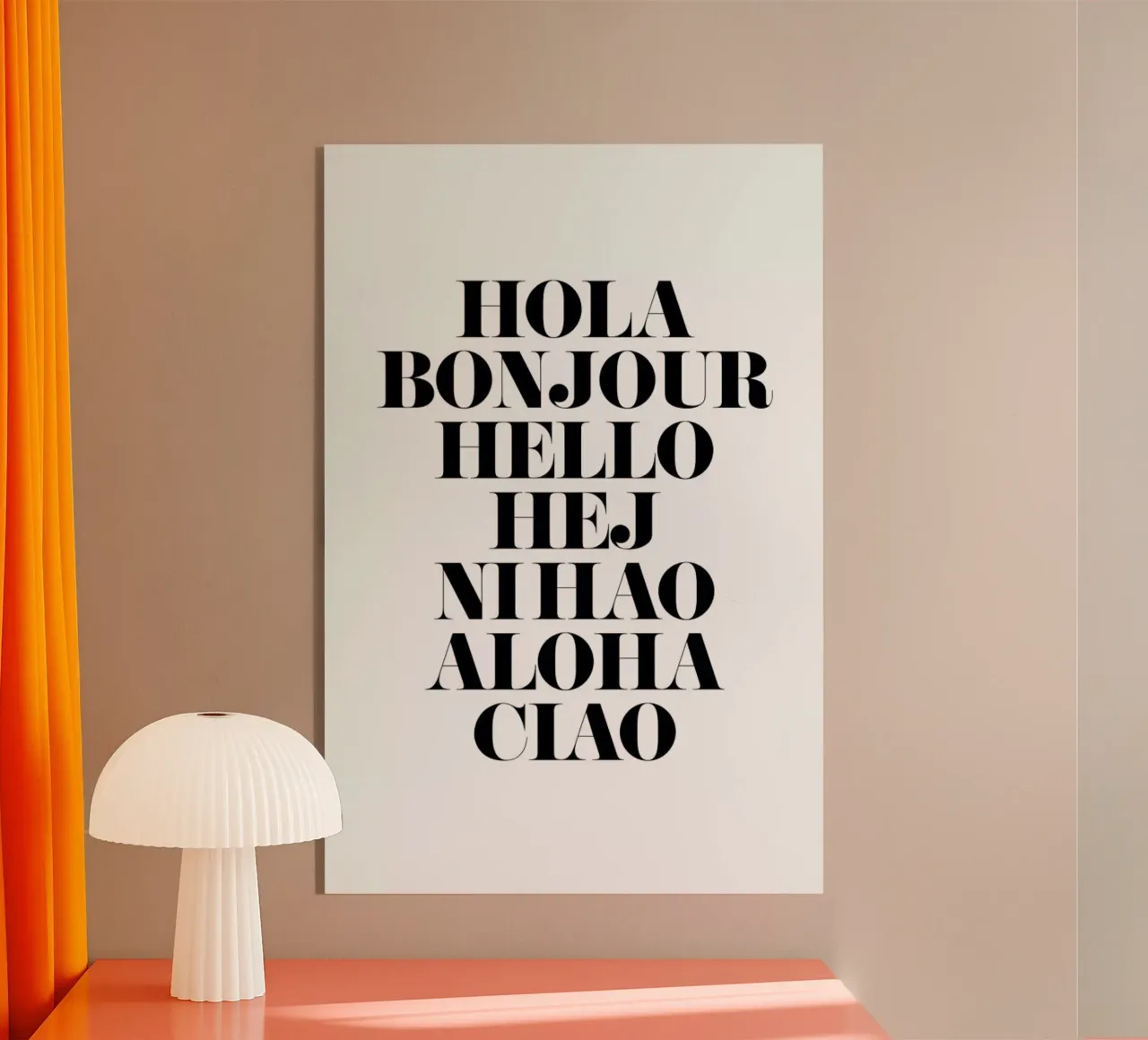 Hellos Acryl-Glas von Mottos by Sinan Saydik