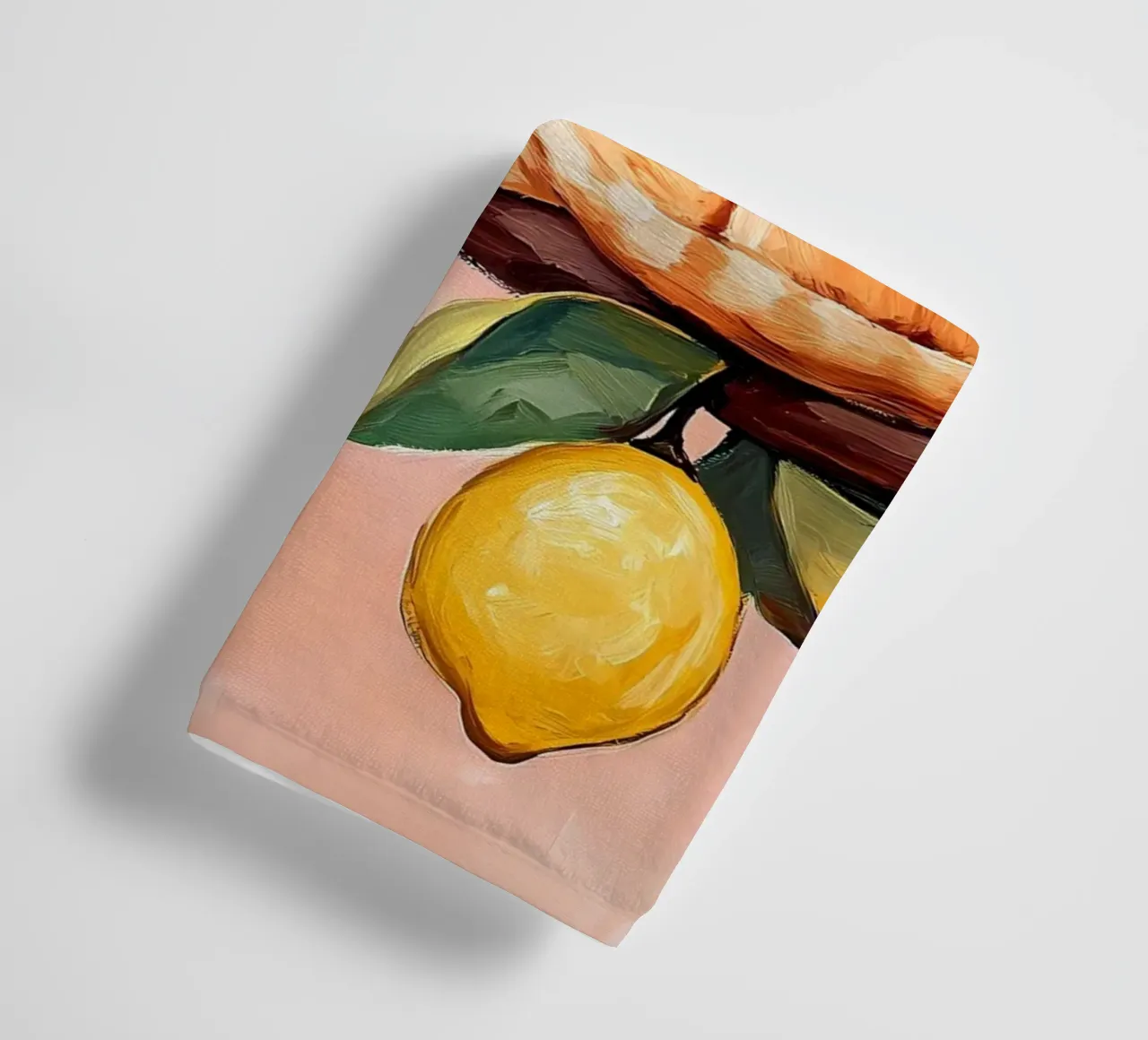 Sleeping red cat on Lemon tree towel by IamHomeStudio