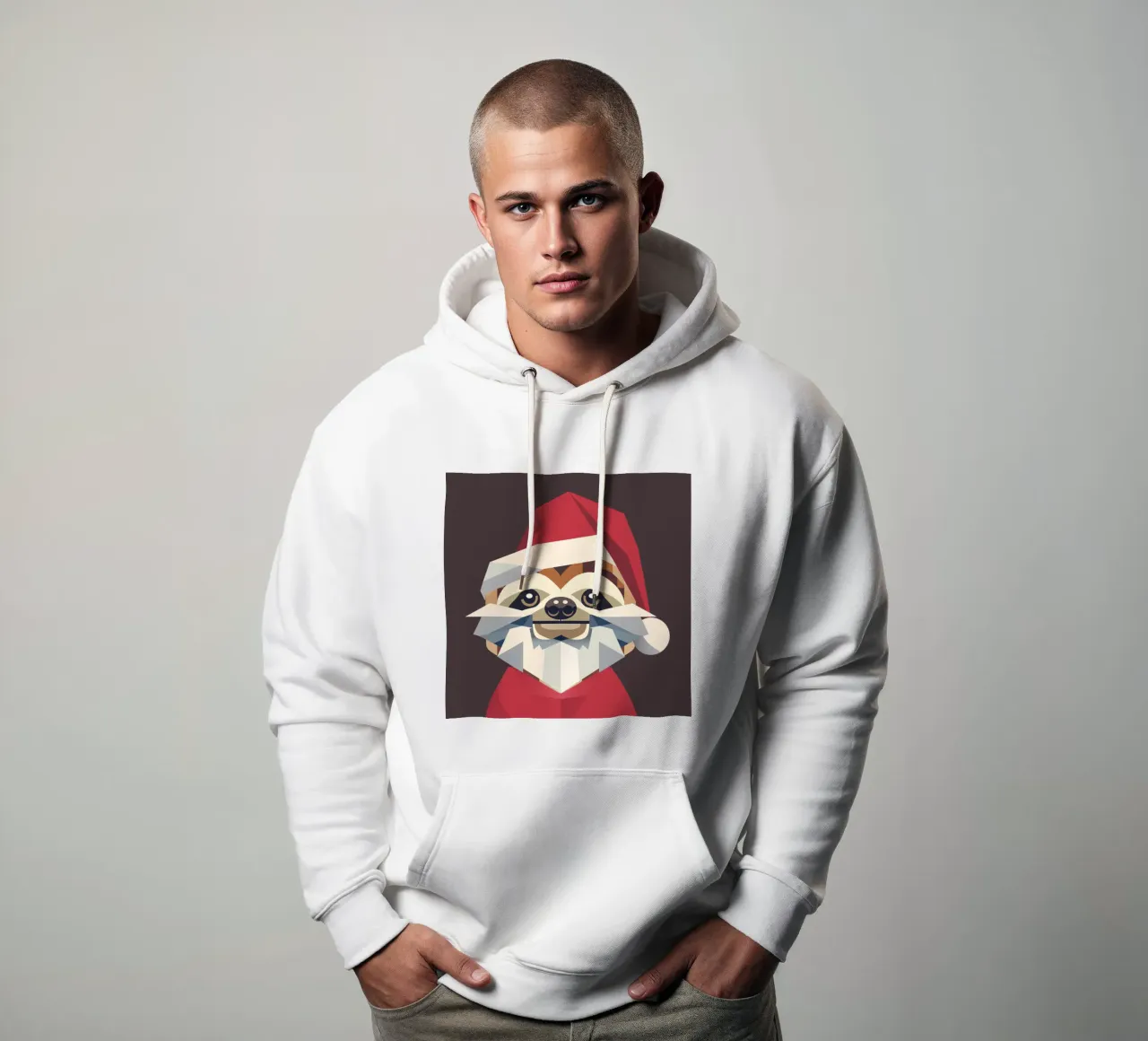 Allegro bradipo natalizio in un design moderno felpa con cappuccio da namosh