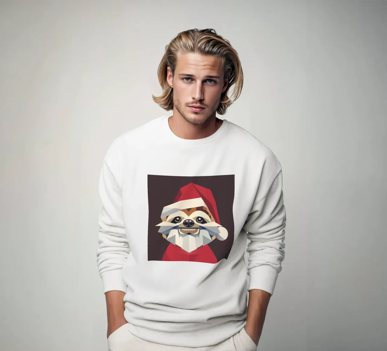 Allegro bradipo natalizio in un design moderno felpa da namosh