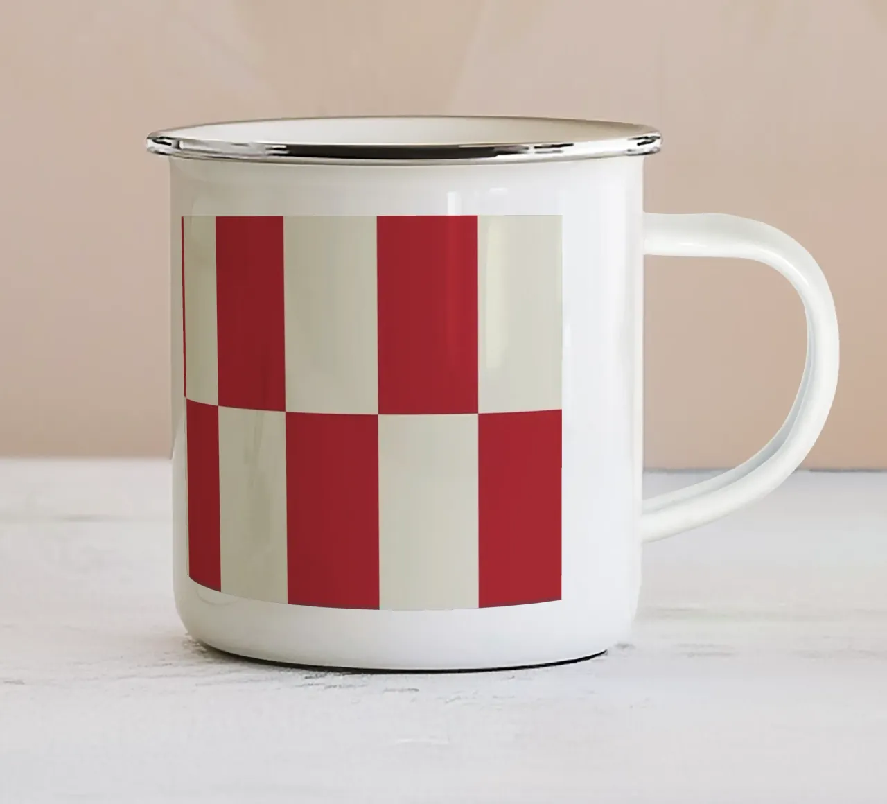 Duo II - Red and Cream tazza in smalto da Galaxy Eyes