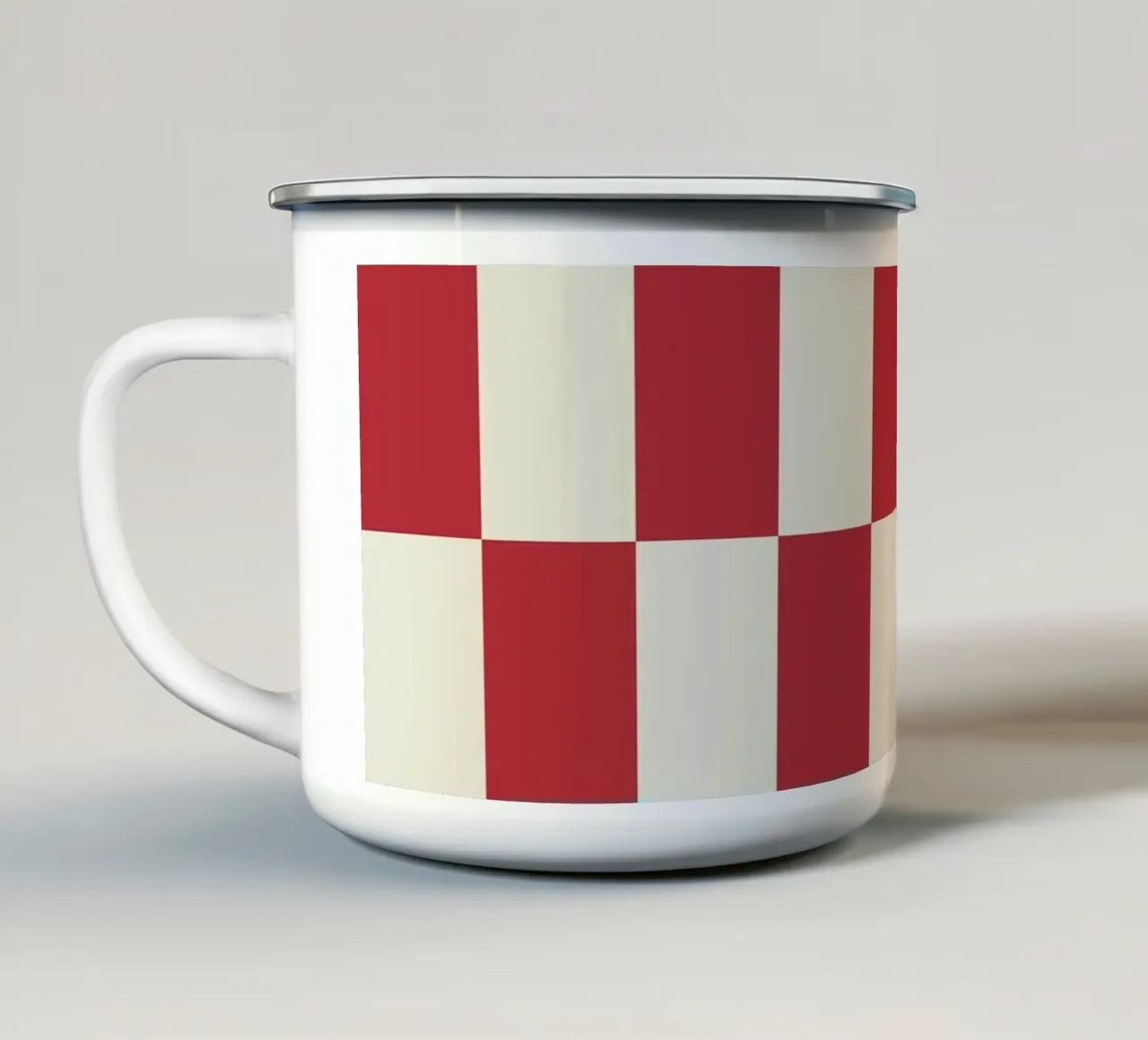 Duo II - Red and Cream tazza in smalto da Galaxy Eyes