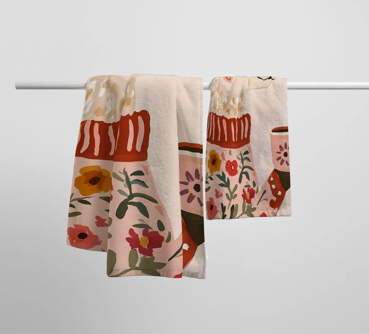 Cute Llama in Sweater with Cup of Coffee asciugamano da bagno da IamHomeStudio