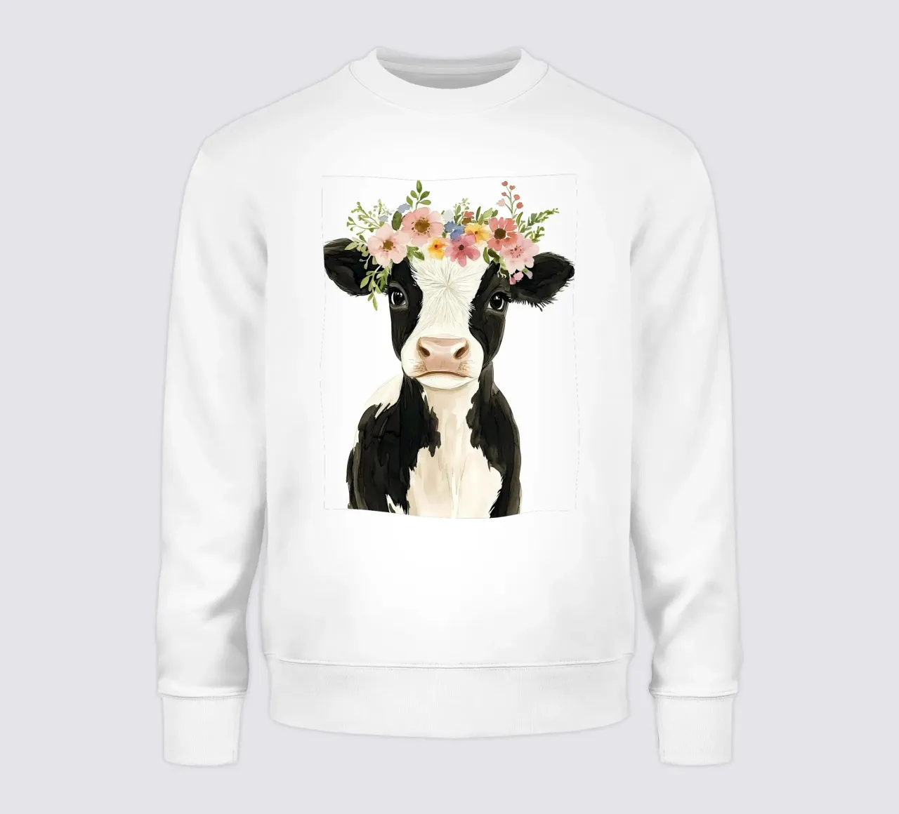Mucca con corona floreale felpa da IamHomeStudio