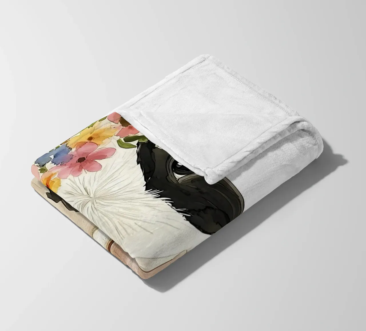 Mucca con corona floreale coperta in pile da IamHomeStudio
