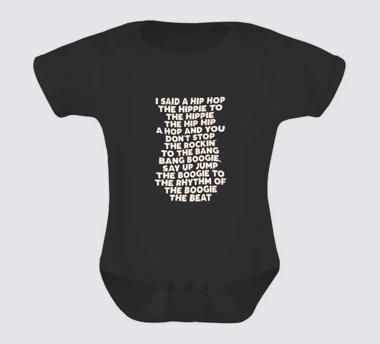 Hip Hop Songteksten Typografie Ontwerp in Zwart en Wit babyrompertje korte mouwen van THE MOTIVATED TYPE