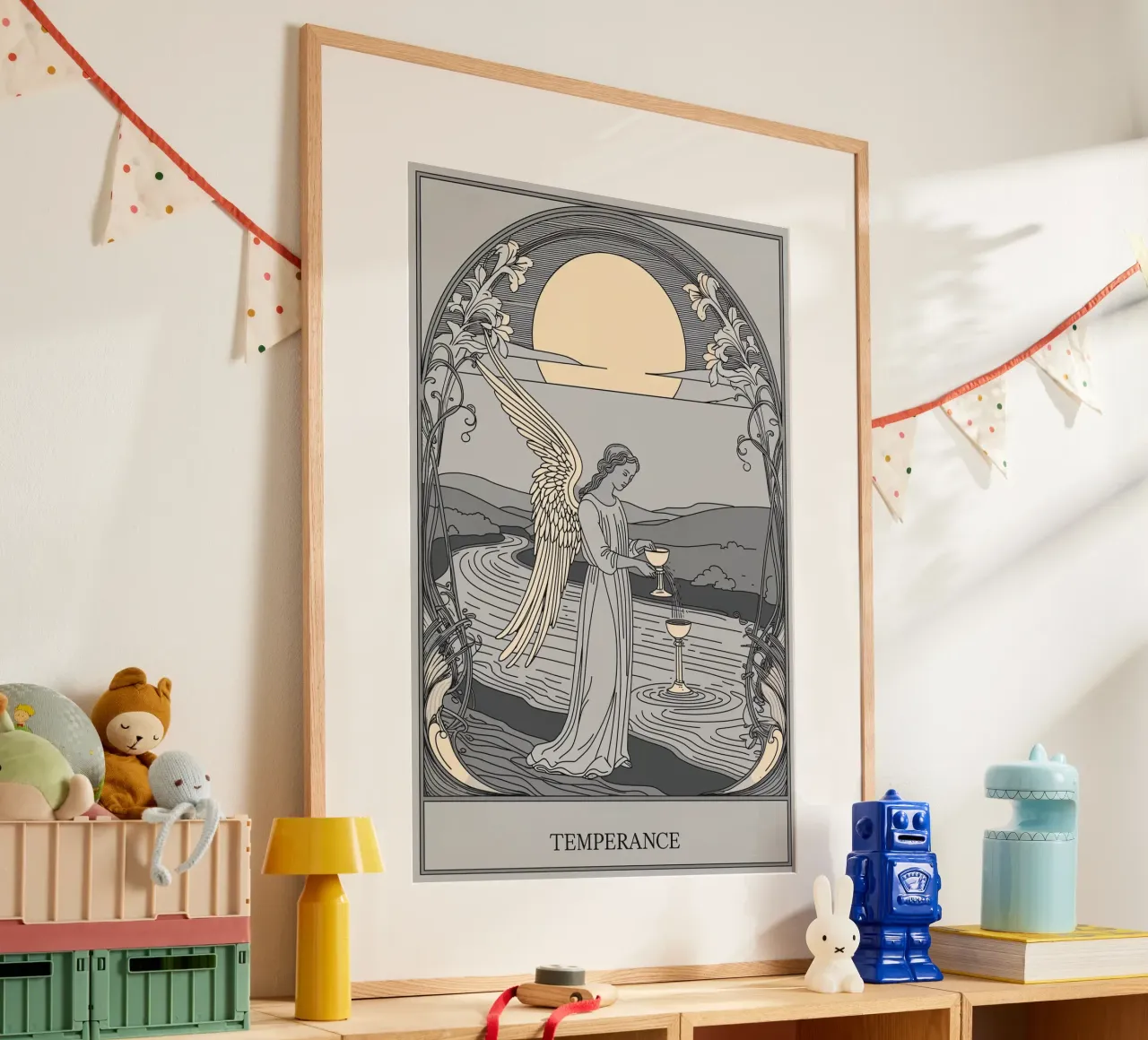 Tarocchi della Temperanza - Guardiano dell'equilibrio poster con telaio in plastica da Mystique & Muse