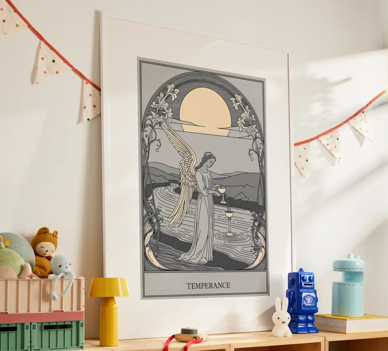 Tarocchi della Temperanza - Guardiano dell'equilibrio poster con telaio in plastica da Mystique & Muse