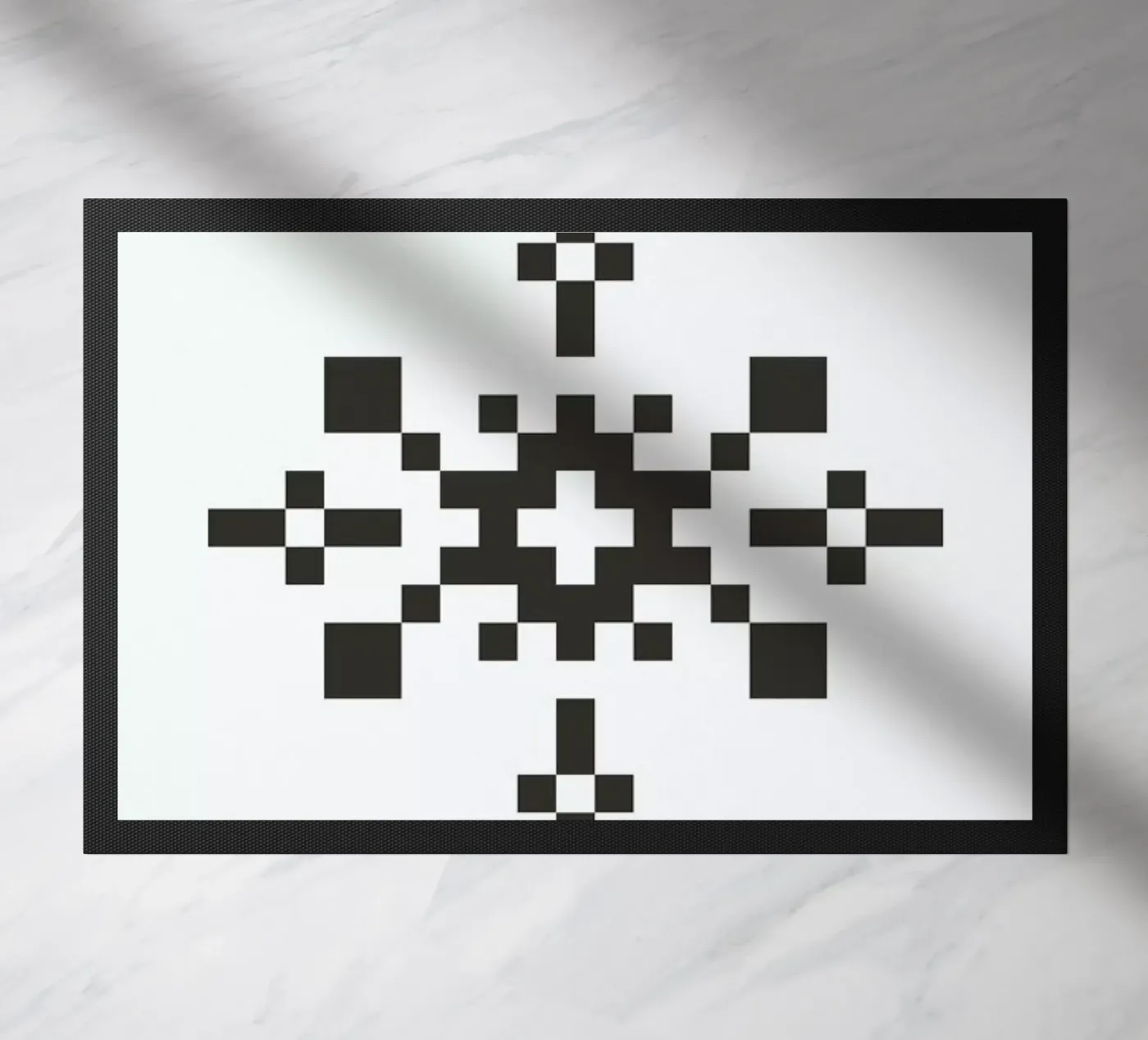 Black Snowflake 1 deurmat van Studio One