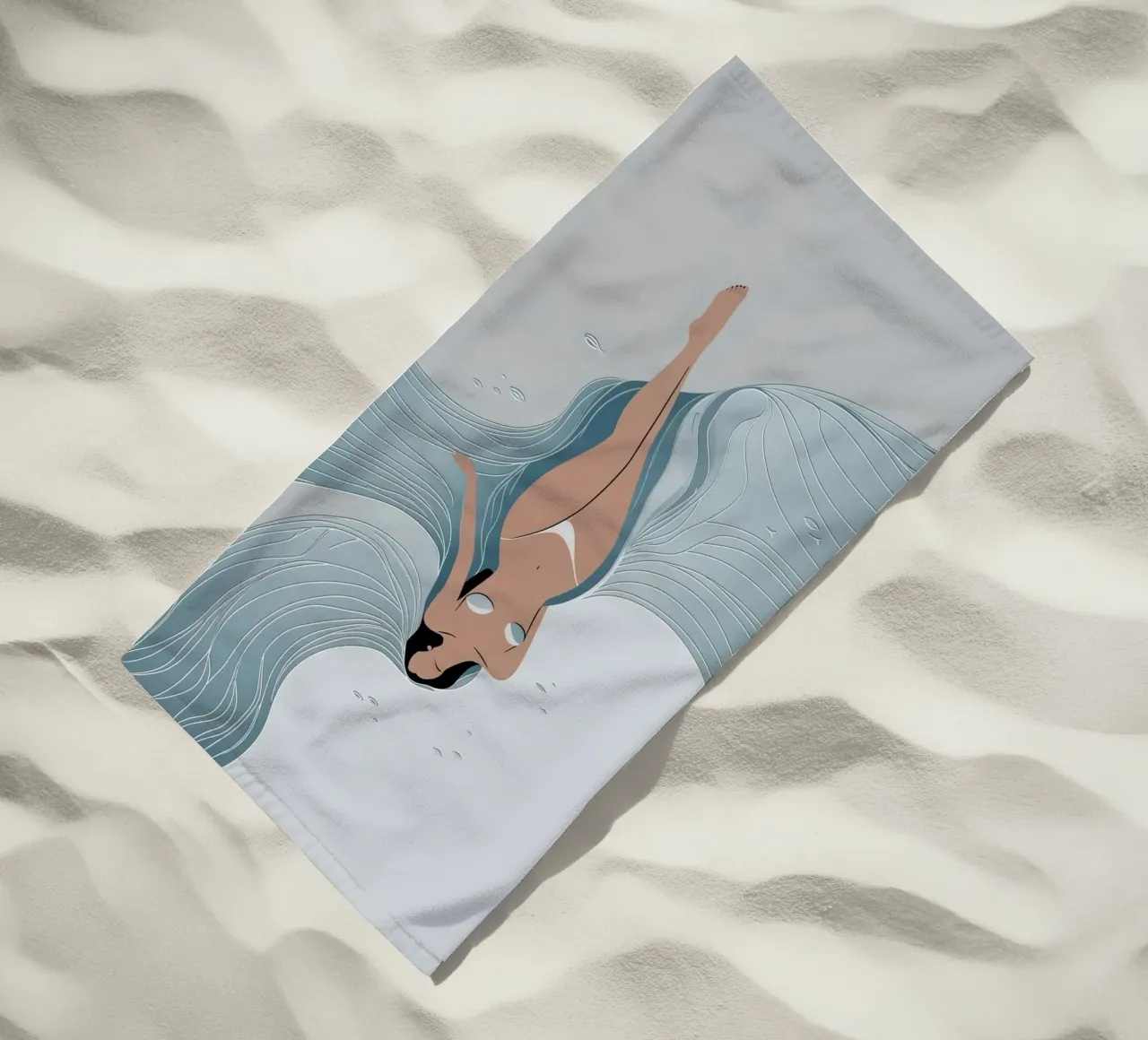 Flowing Essence of Femininity beach towel by Mystique & Muse