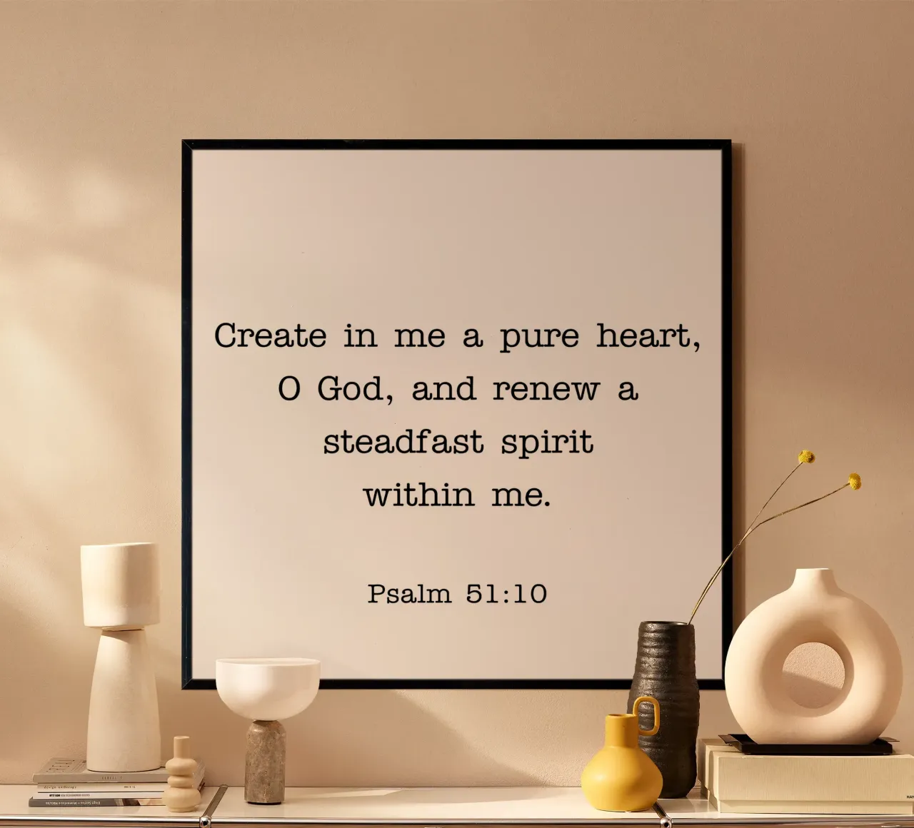Psalm 51:10 quote poster da Paigaam Studio