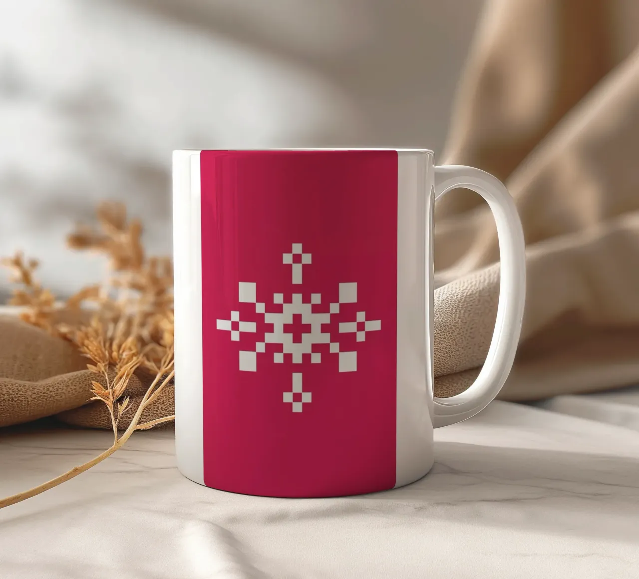 Pink Snowflake 1 tazza in ceramica da Studio One