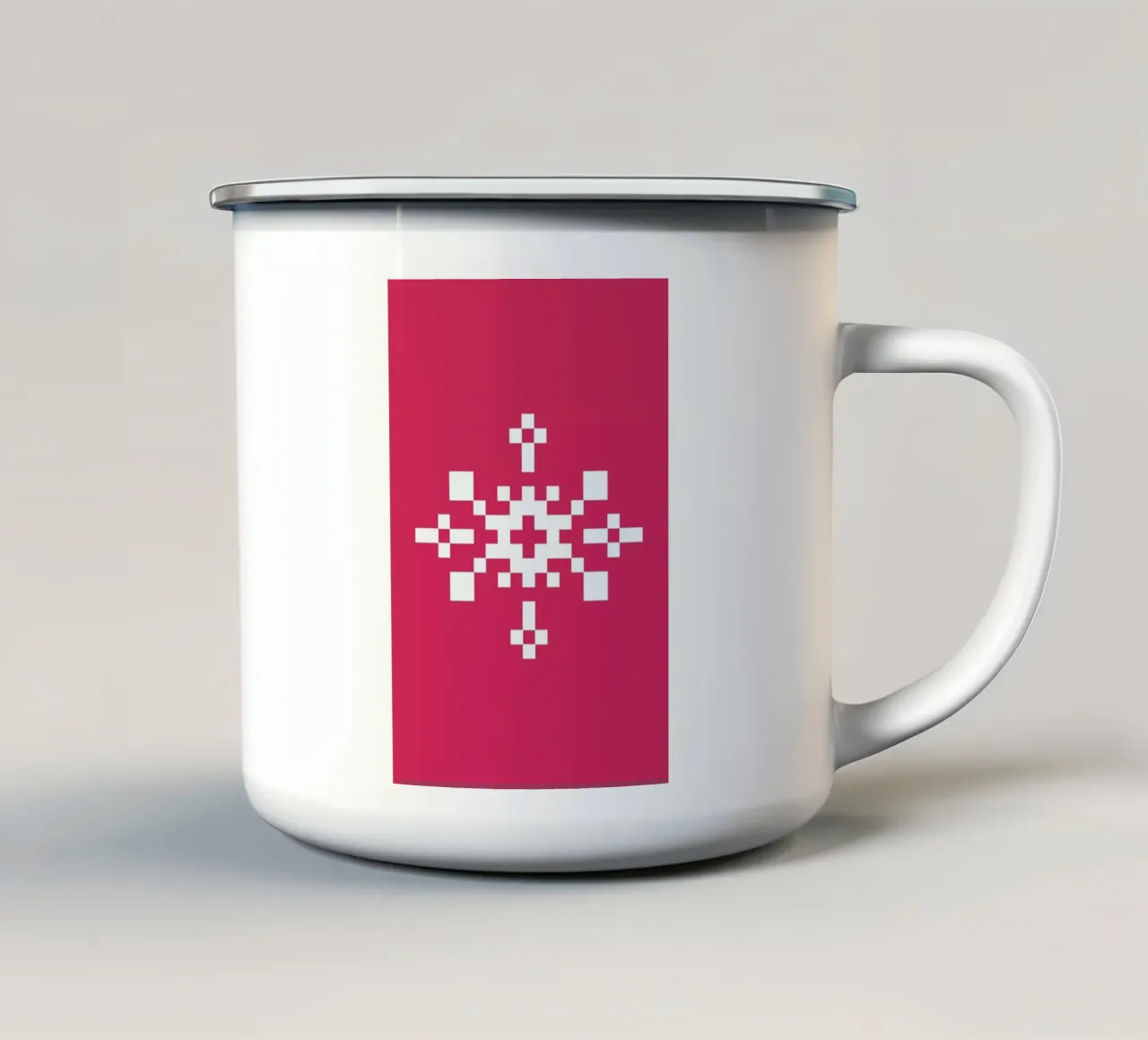 Pink Snowflake 1 tazza in smalto da Studio One