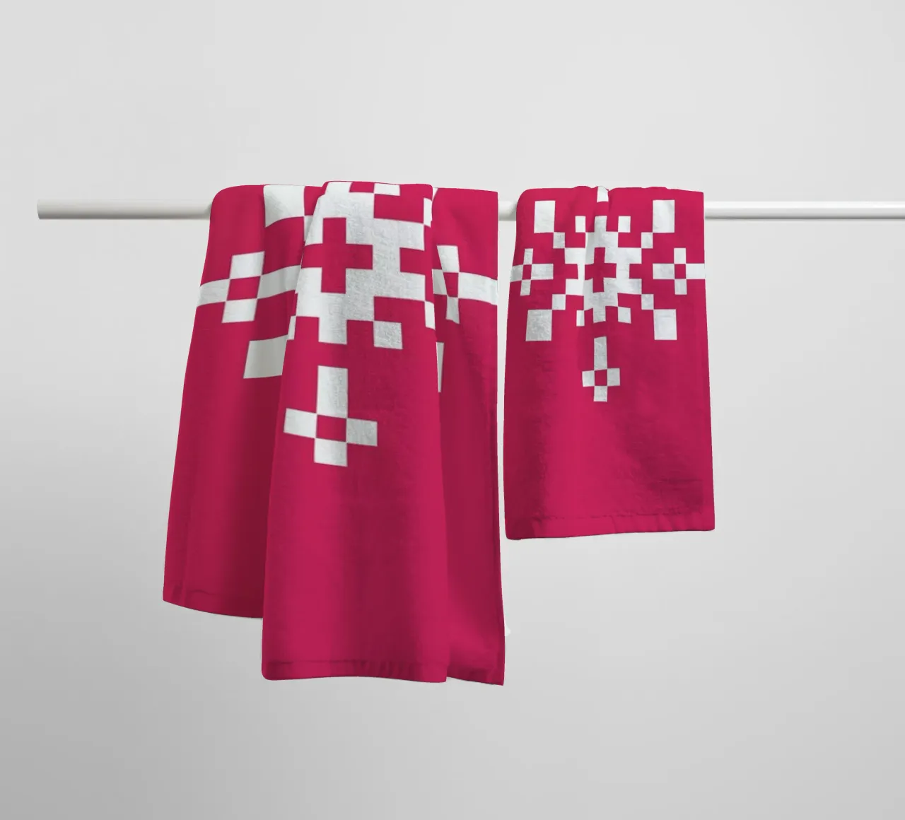Pink Snowflake 1 asciugamano da bagno da Studio One