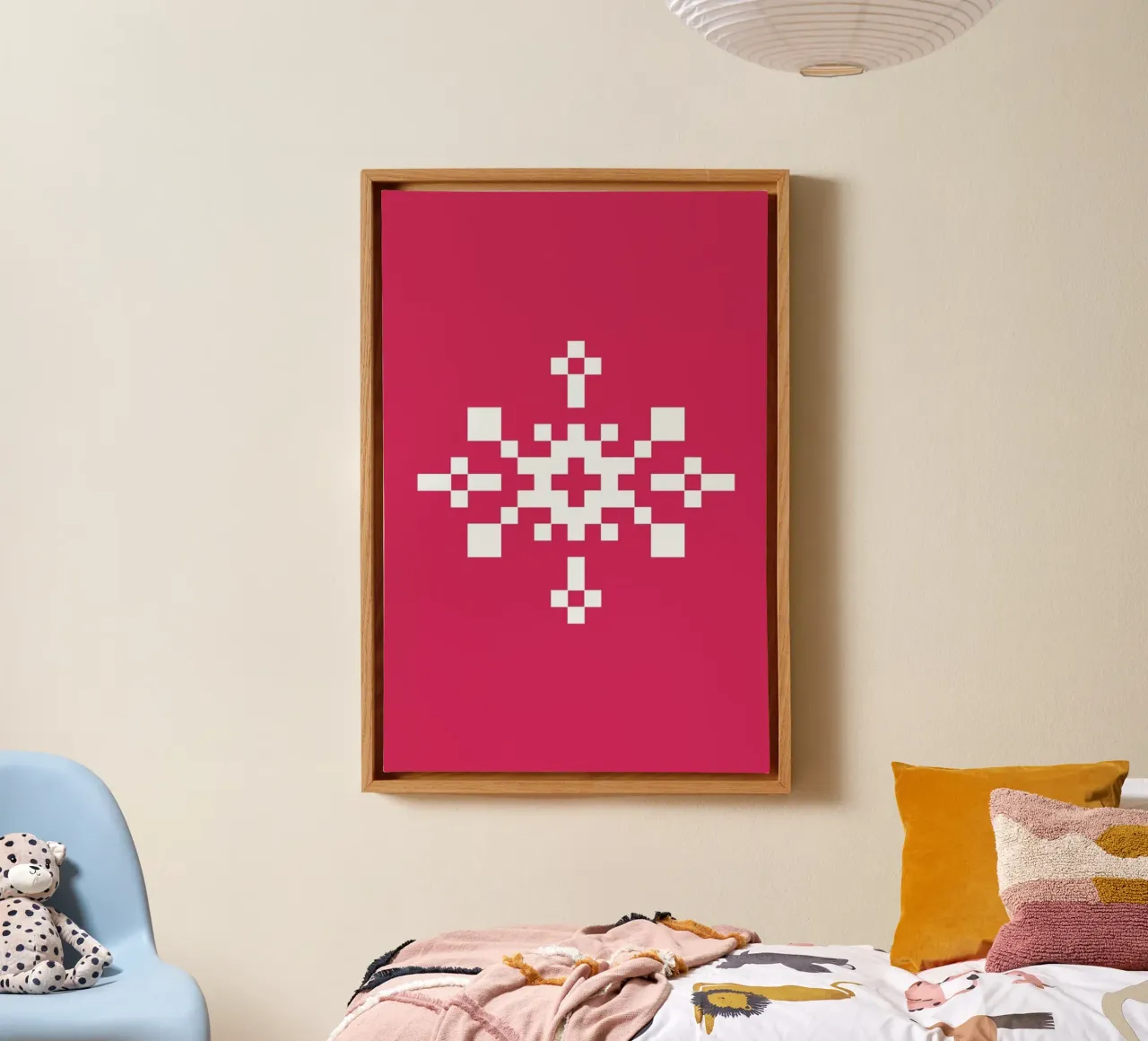 Pink Snowflake 1 tela con Cornice a cassetta da Studio One