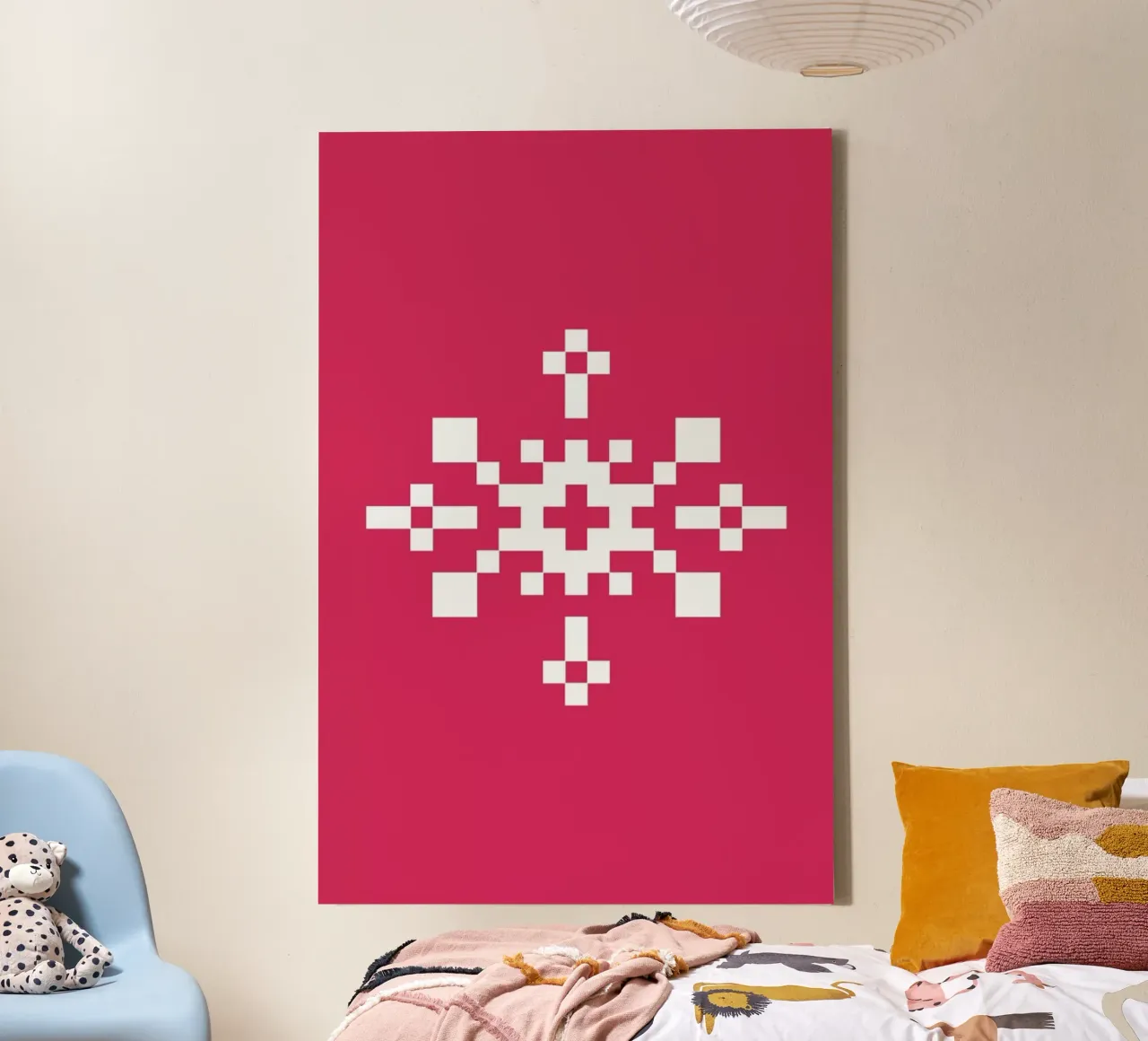 Pink Snowflake 1 tela con Cornice a cassetta da Studio One