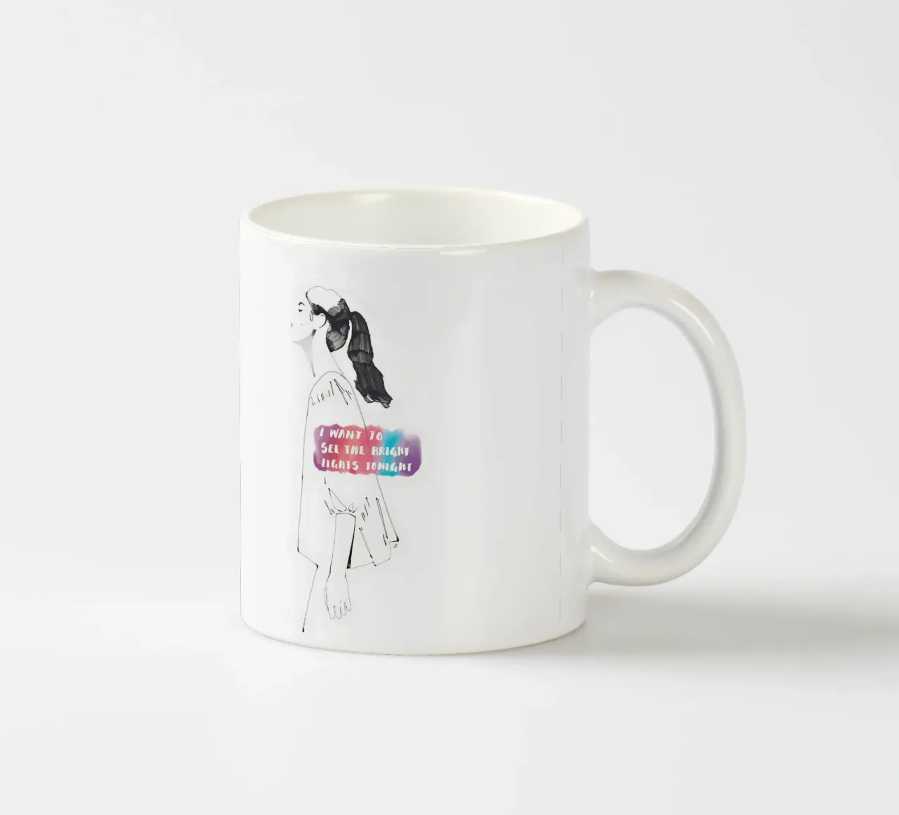 I Want To See The Bright Lights Tonight Keramik Tasse von Manuel Rebollo