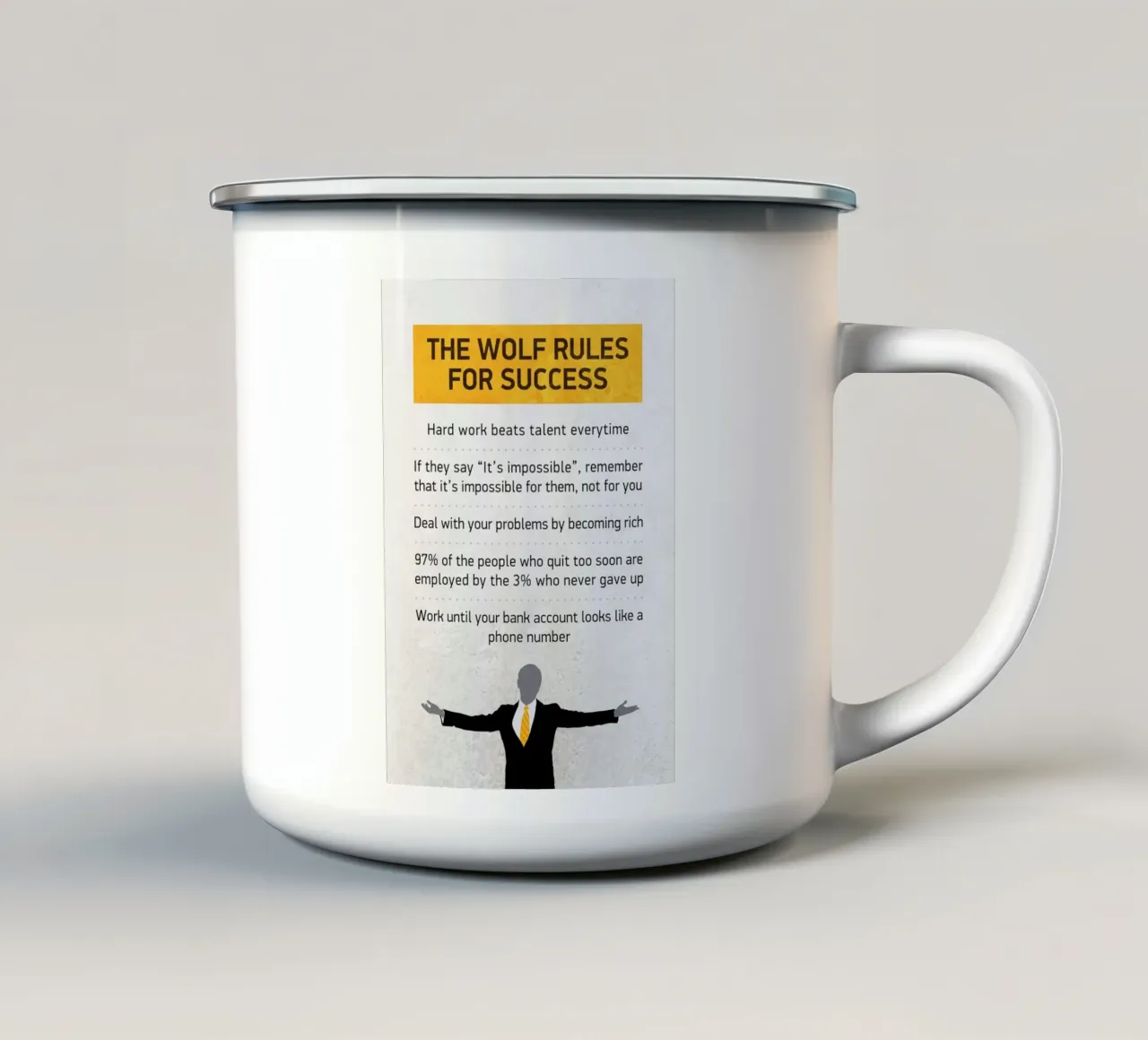 The Wolf Rules tazza in smalto da nabakumov