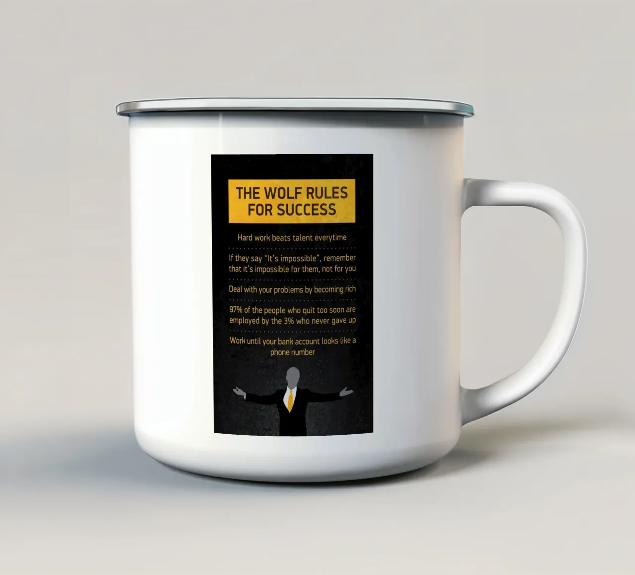 The Wolf Rules tazza in smalto da nabakumov