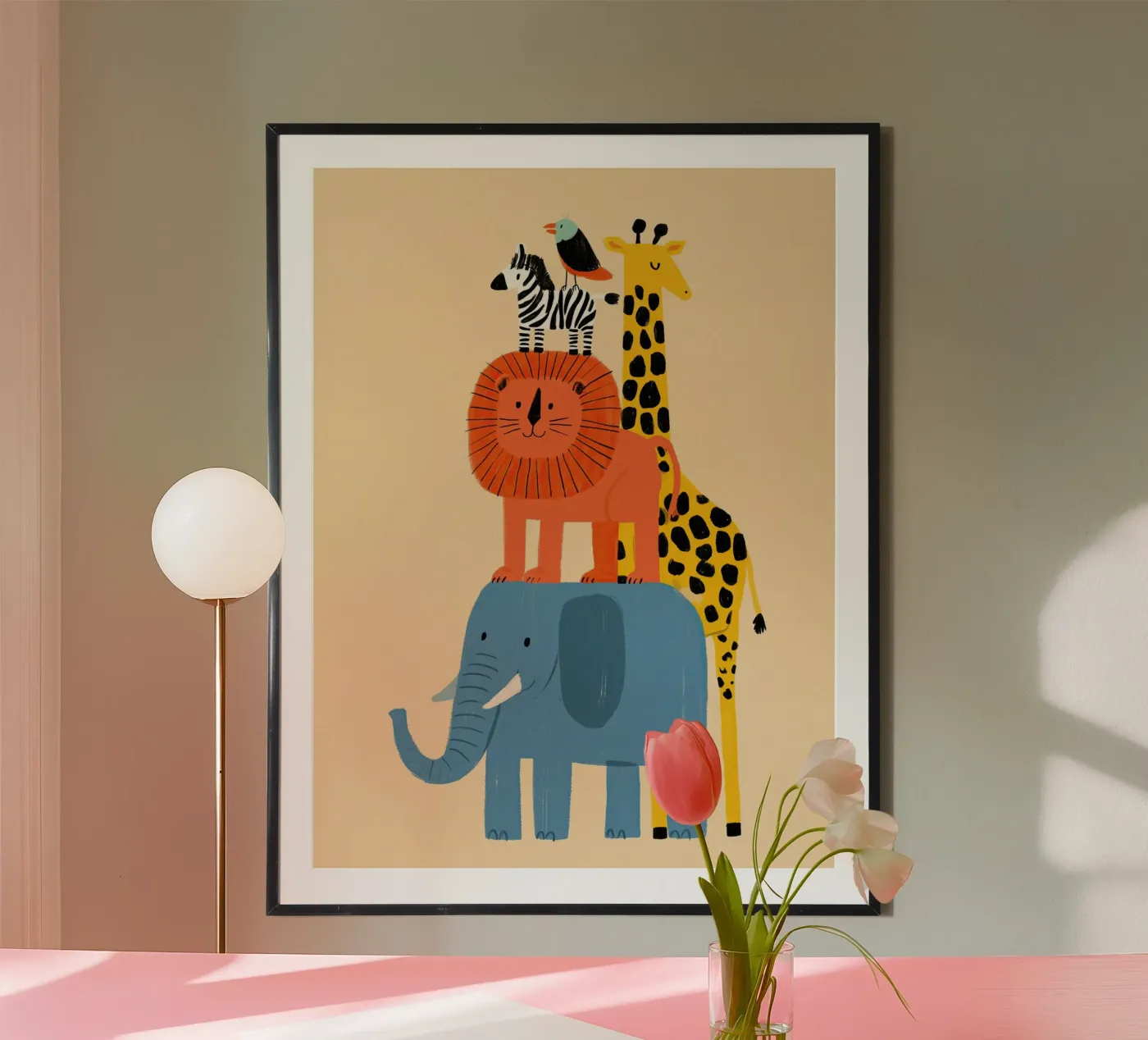 Safari Animal Tower Stack poster da Zuno
