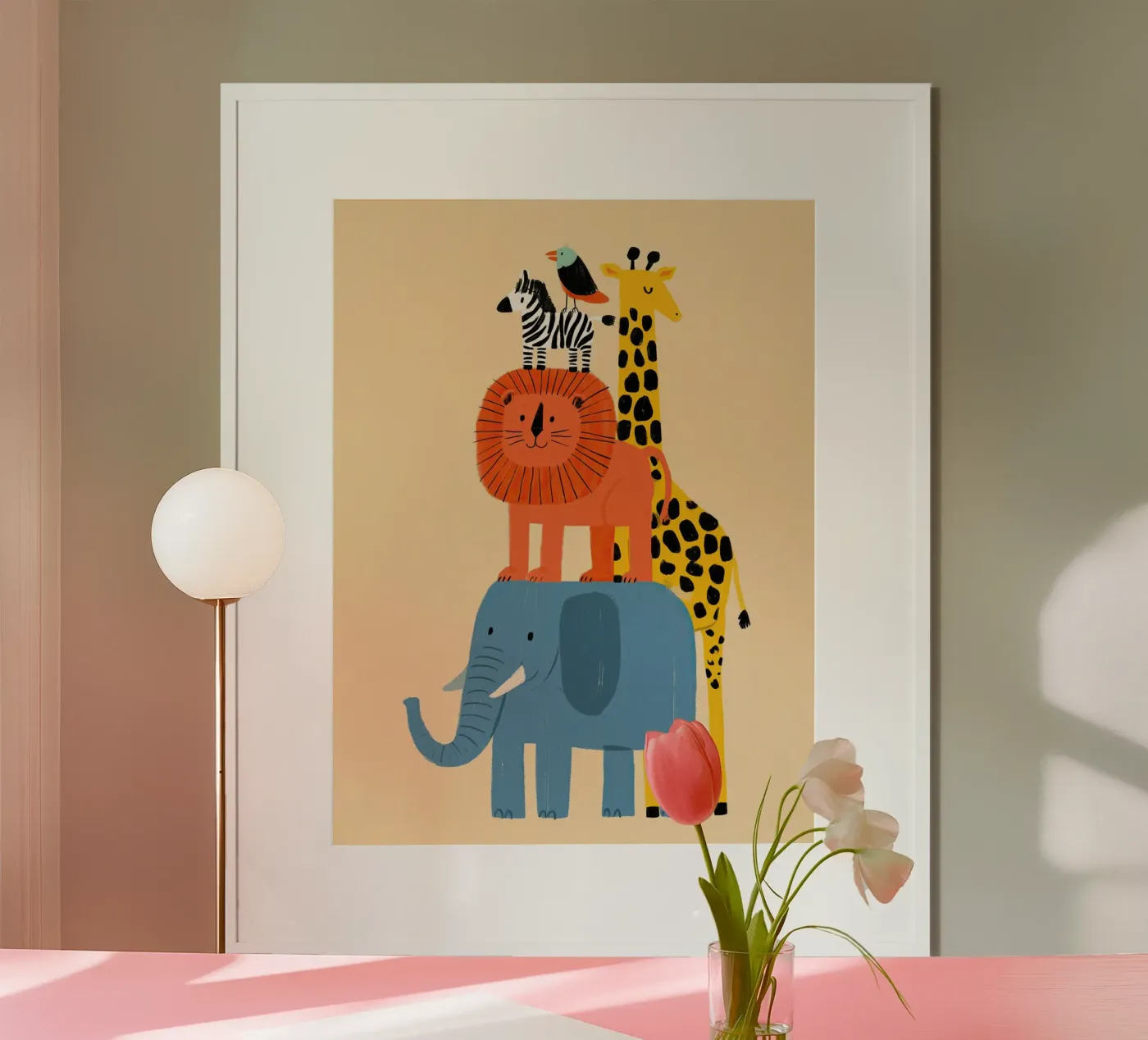 Safari Animal Tower Stack poster da Zuno