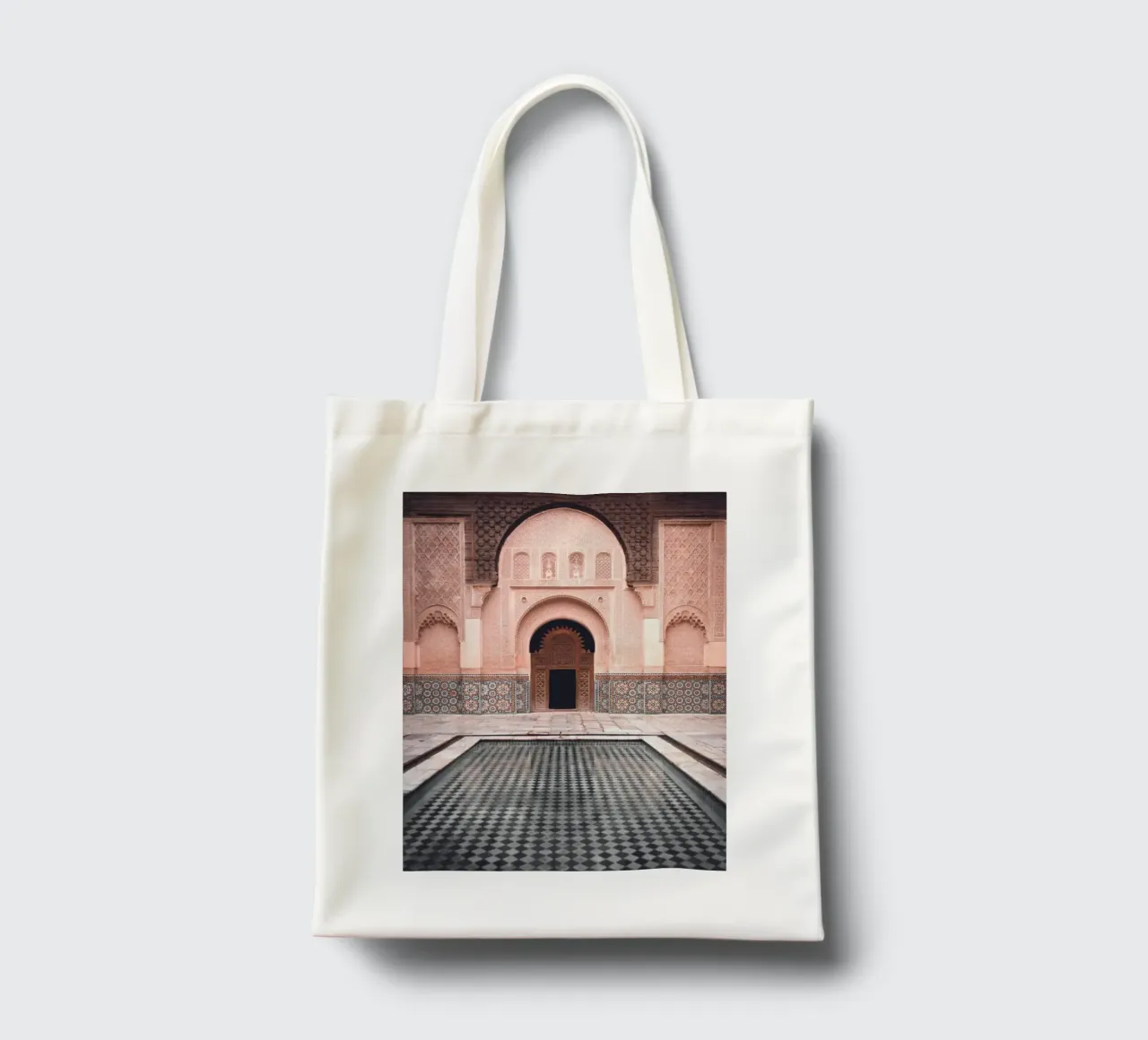 Oriental courtyard - Mystical mosaic architecture tote bag by Whole©