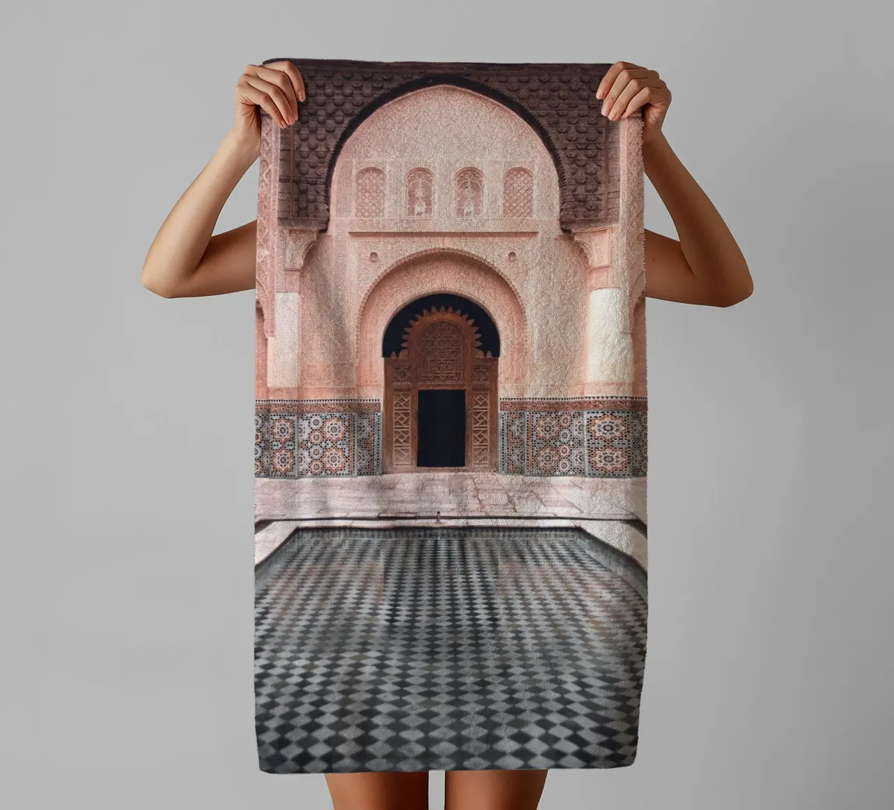 Oriental courtyard - Mystical mosaic architecture towel by Whole©