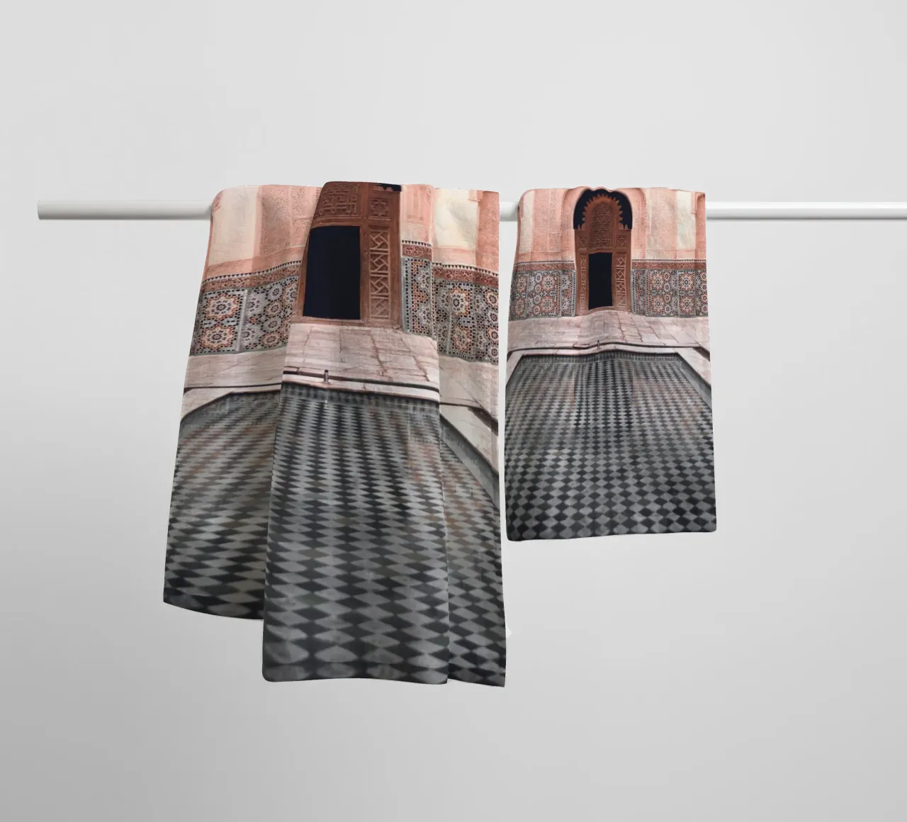 Oriental courtyard - Mystical mosaic architecture towel by Whole©