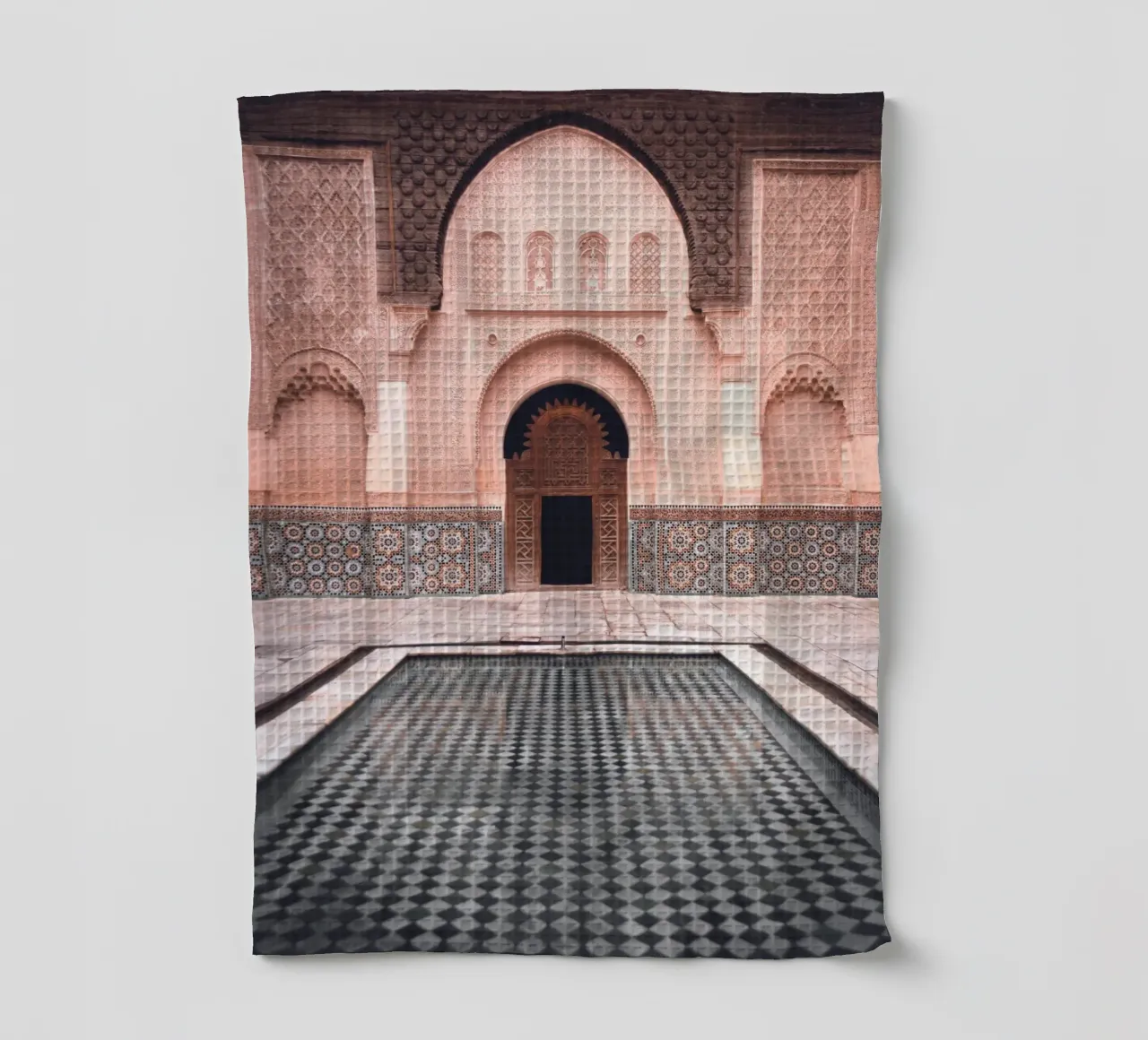 Oriental courtyard - Mystical mosaic architecture tea towel by Whole©