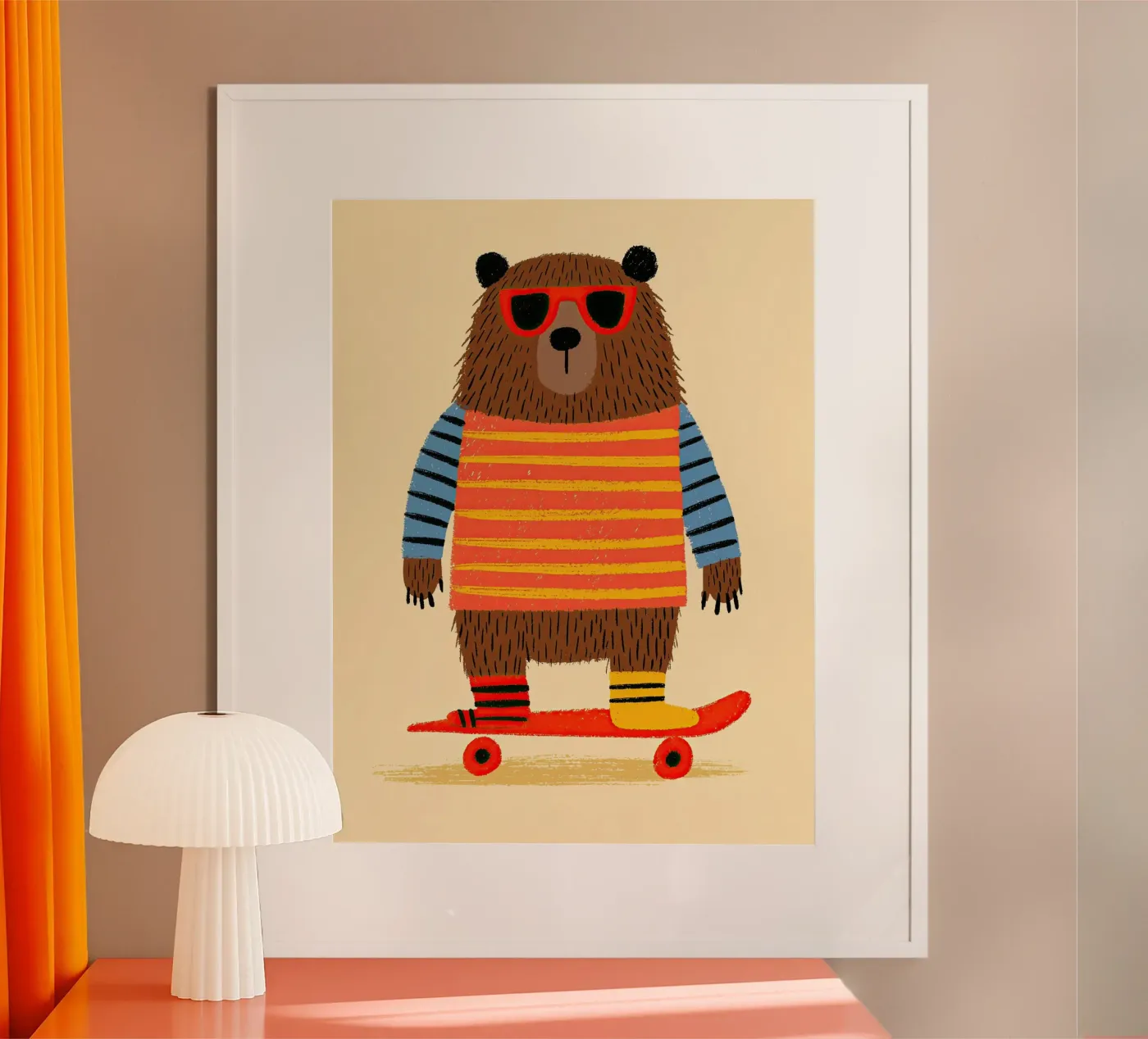 Skateboarding Bear poster da Zuno