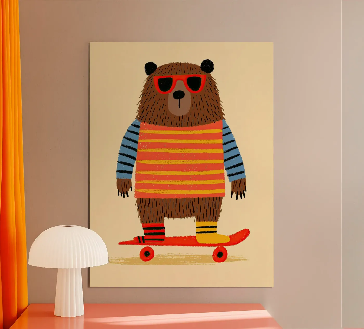 Skateboarding Bear poster da Zuno