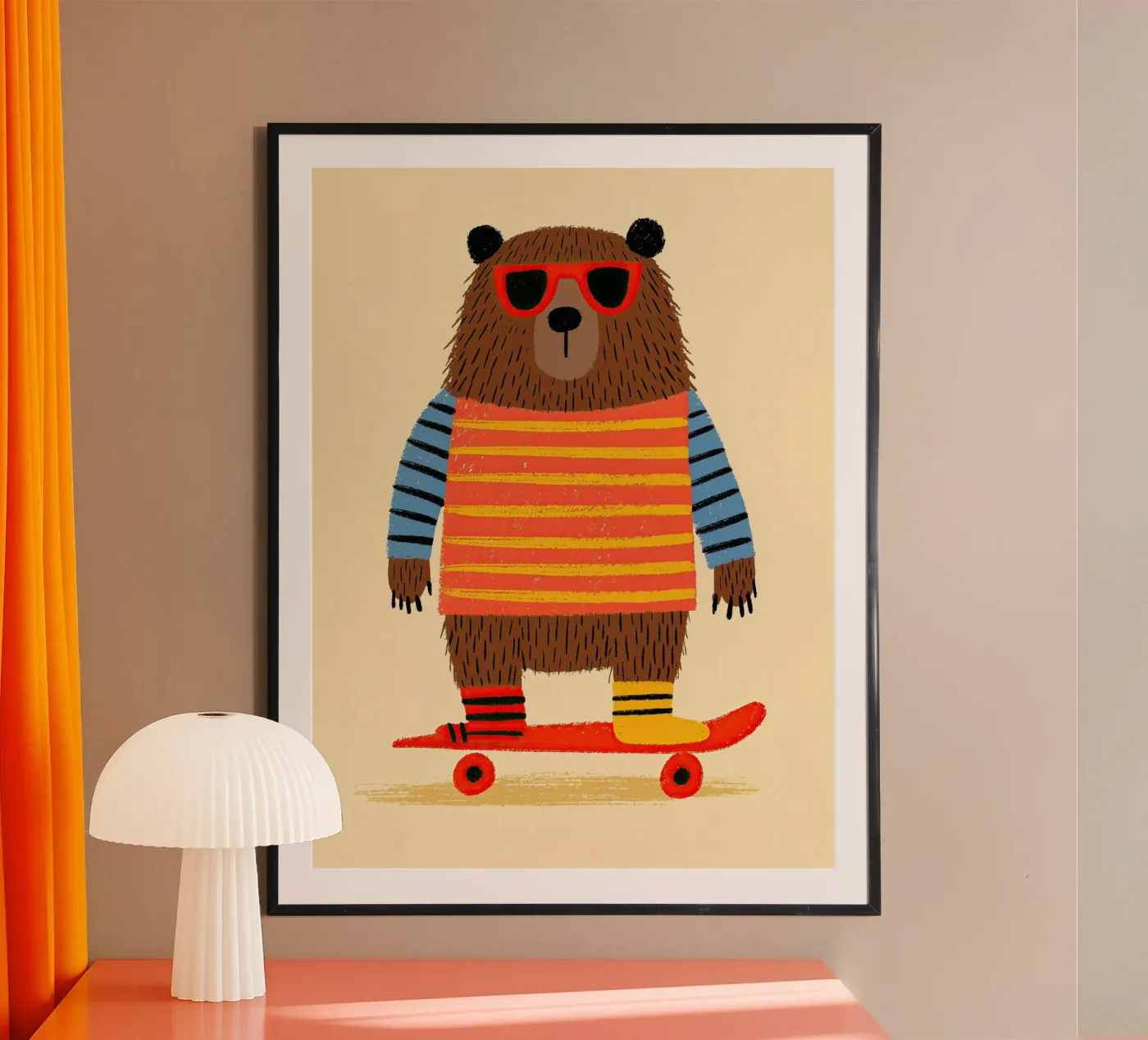 Skateboarding Bear poster da Zuno