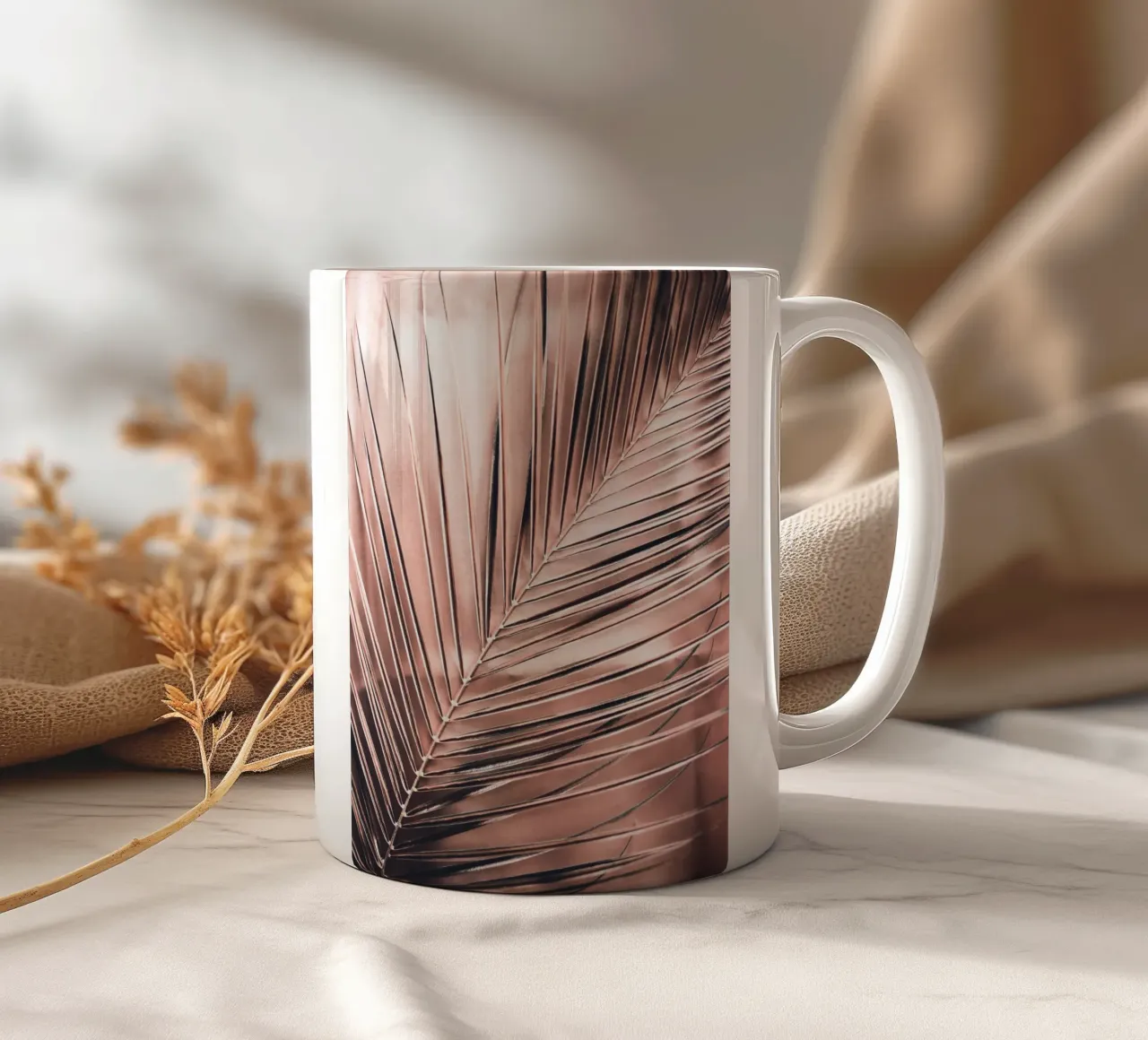 Estructura de hojas tropicales - Naturaleza elegante taza de cerámica de Whole©