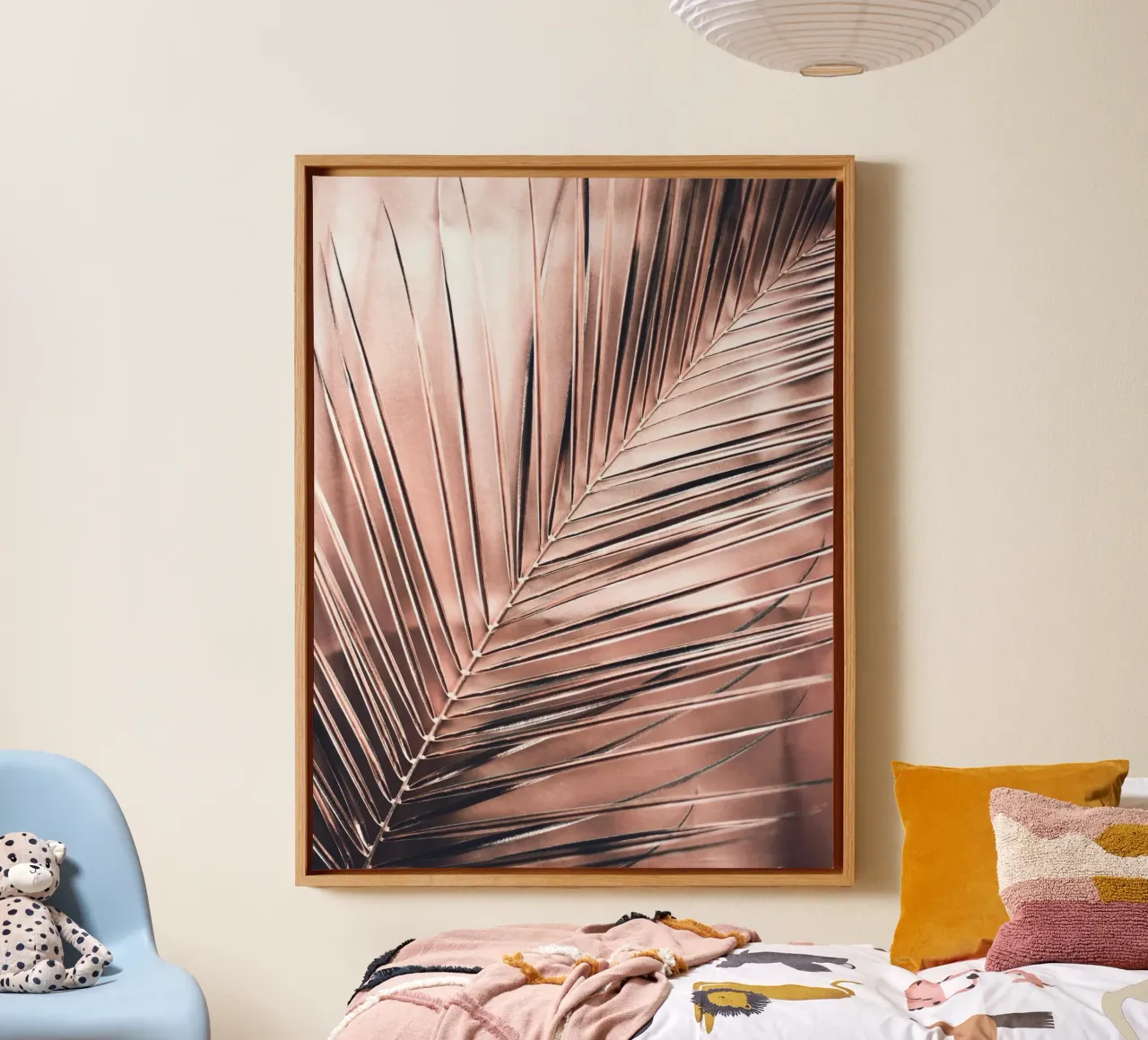 Tropical leaf structure - Elegant nature canvas with Floater frame by Whole©