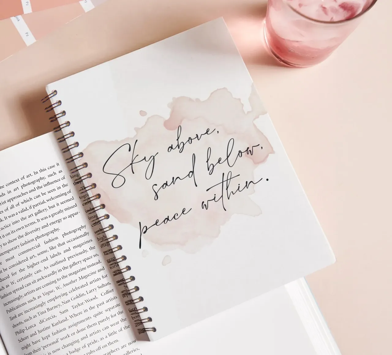 Vredige quote - Mindful bericht notitieboek met spiraal van Whole©