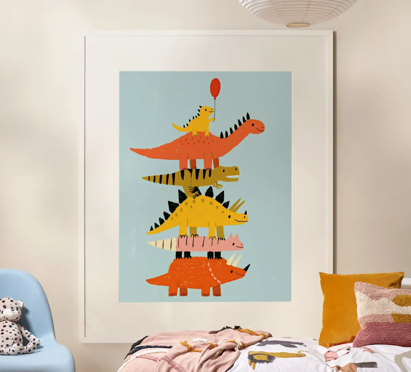 Colorful Dinosaur Stack poster by Zuno