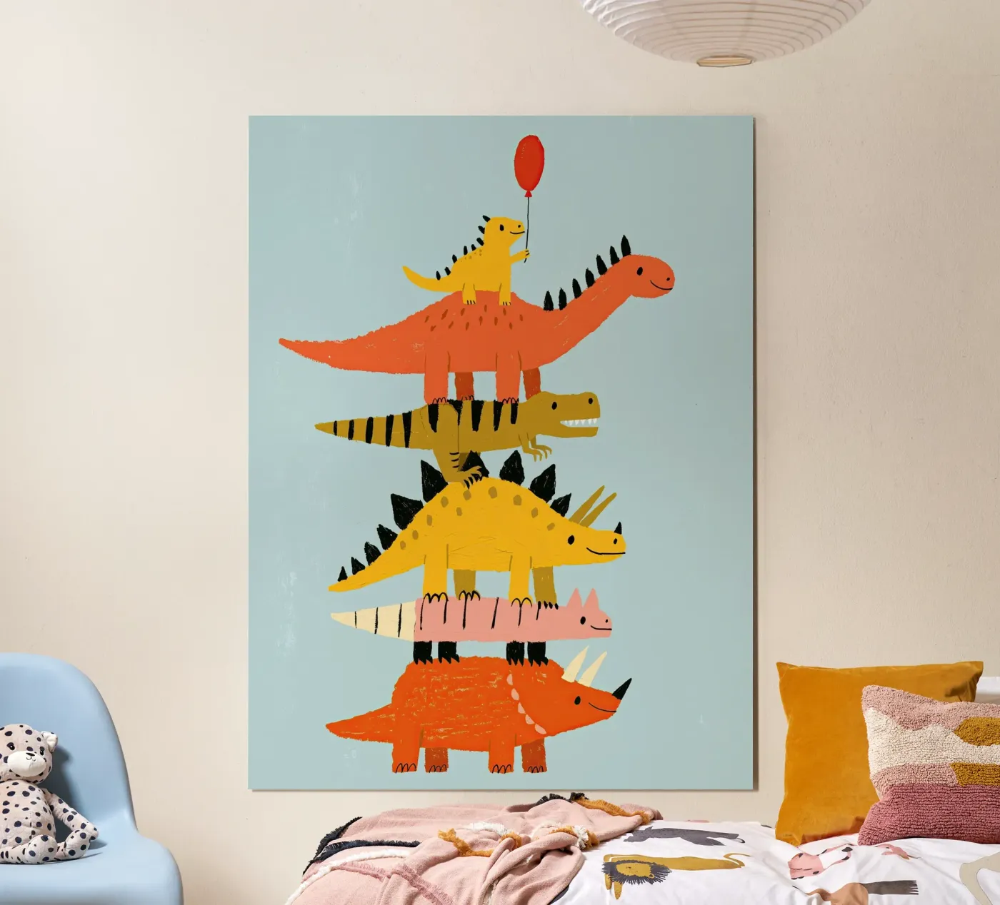 Colorful Dinosaur Stack poster by Zuno