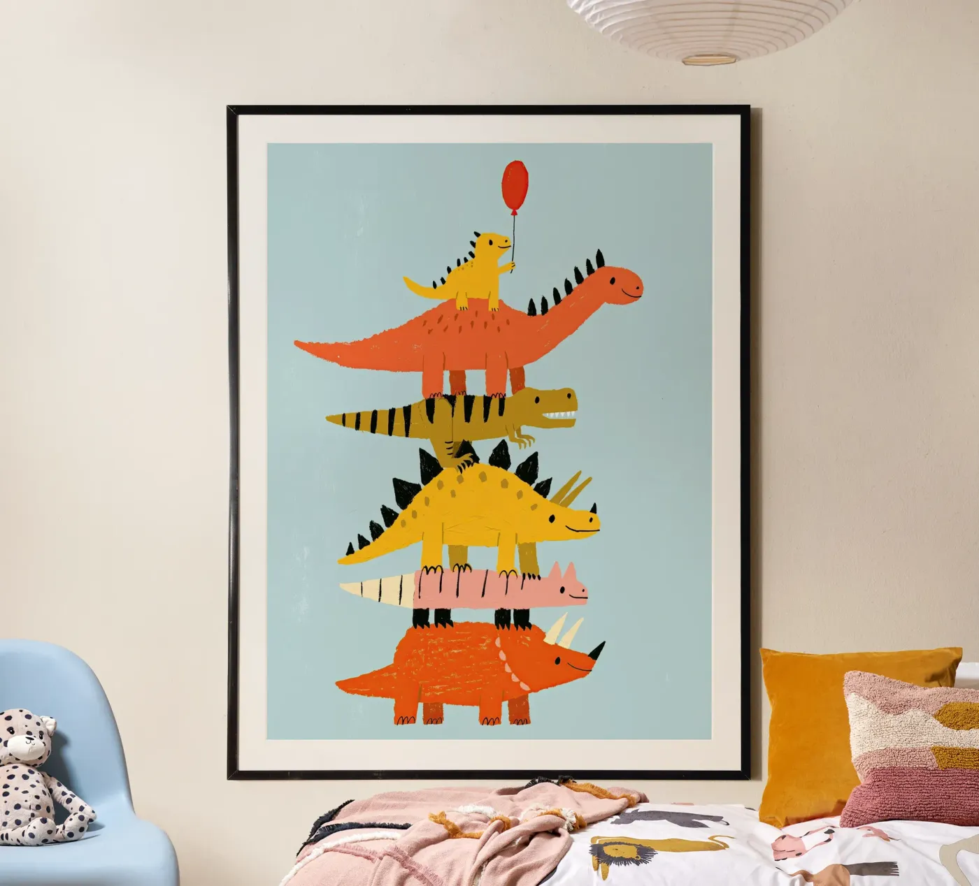 Colorful Dinosaur Stack poster by Zuno