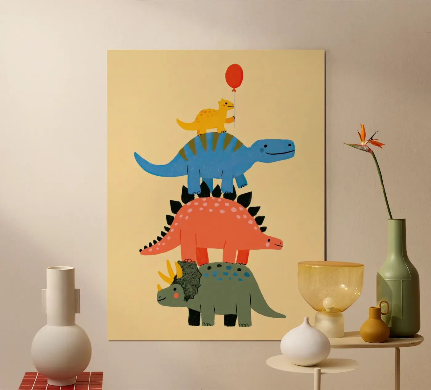 Dinosaur Tower Stack Poster von Zuno