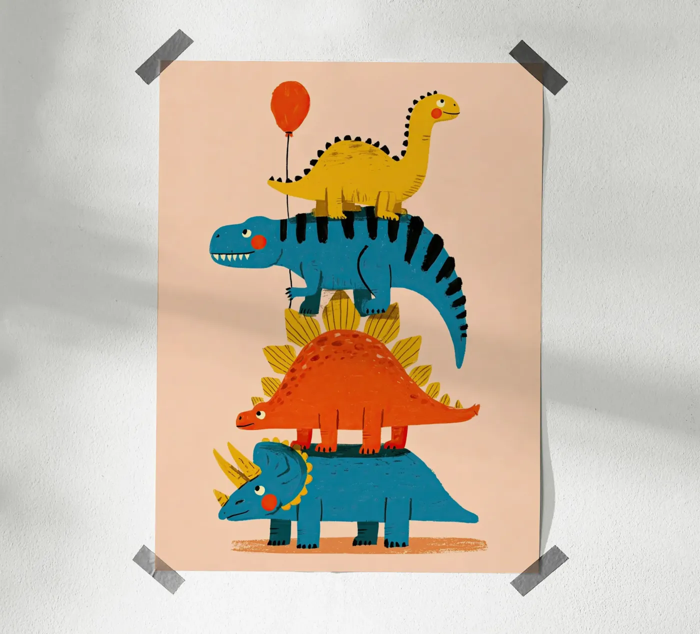 Dinosaur Tower Stack Poster von Zuno
